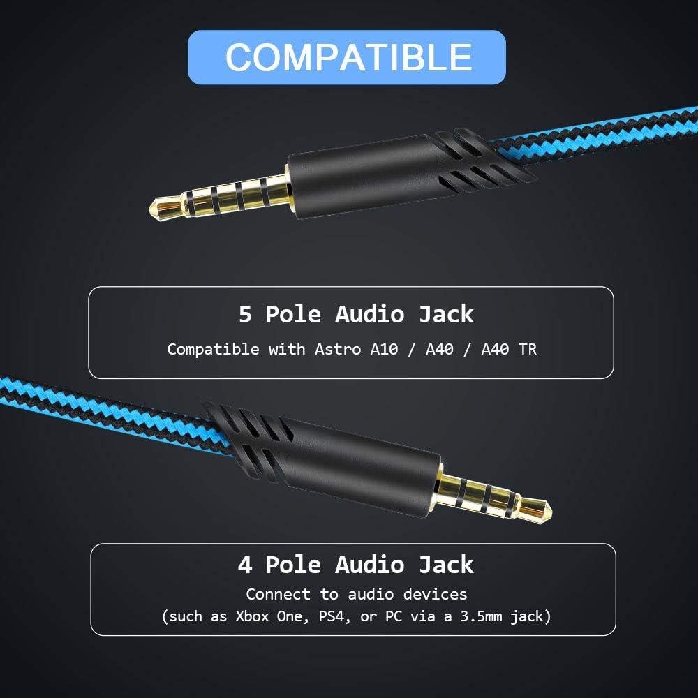 Cable de audio AUX MQDITH 2m para auriculares Astro A40 A40TR