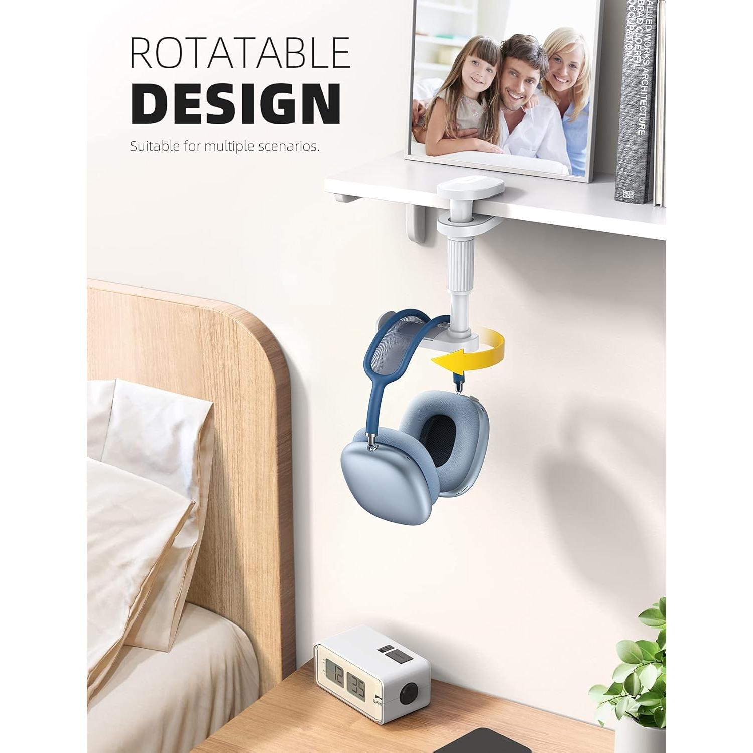 Soporte para Auriculares Lamicall Removible 360° Blanco