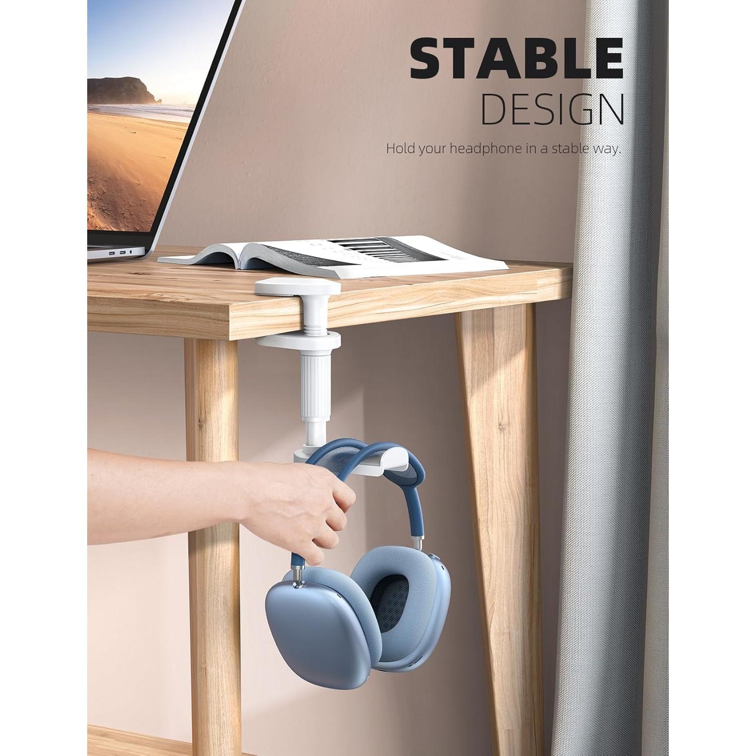 Soporte para Auriculares Lamicall Removible 360° Blanco