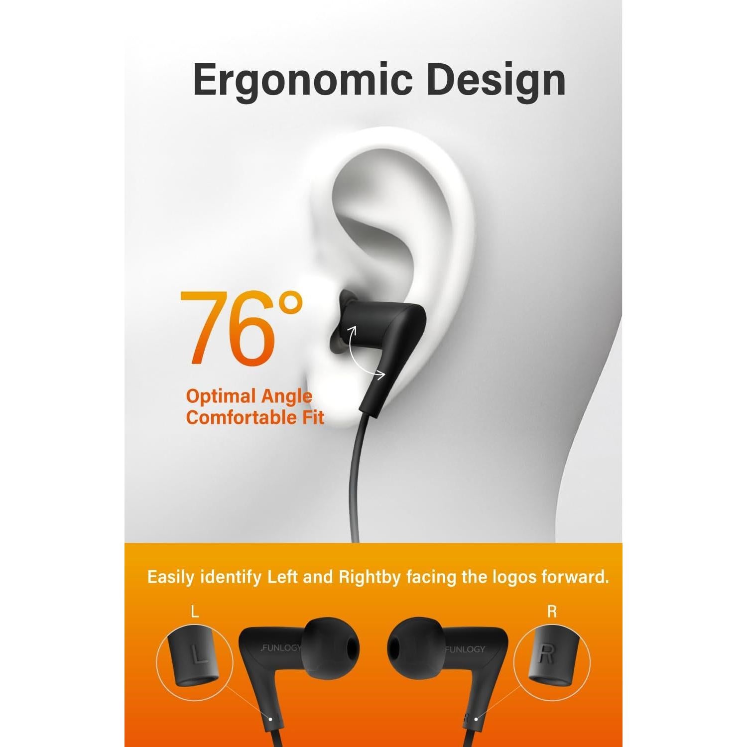 Auriculares Intrauditivos FUNLOGY FL6FW con Conector 3.5mm - Negro