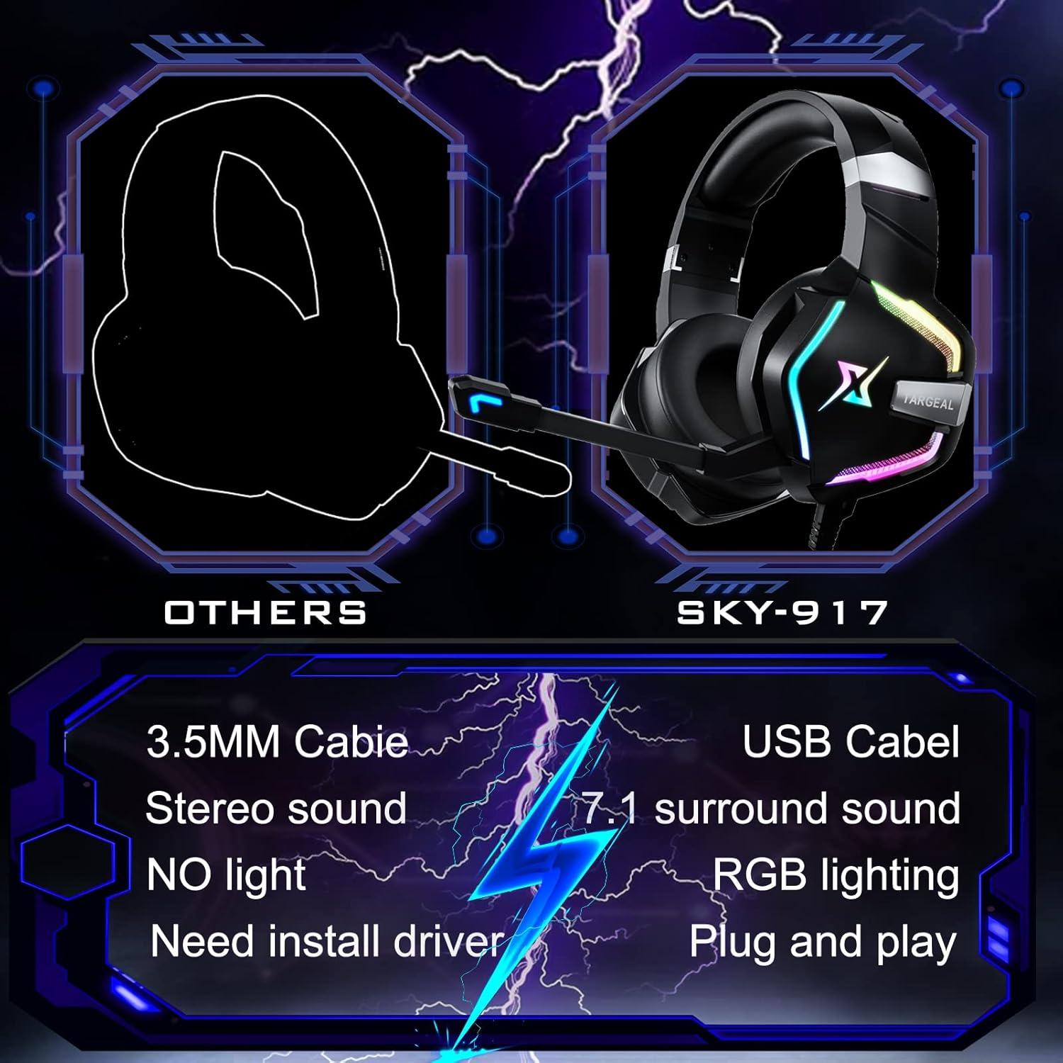 Auriculares Gaming Targeal SKY-917 7.1 USB con Micrófono