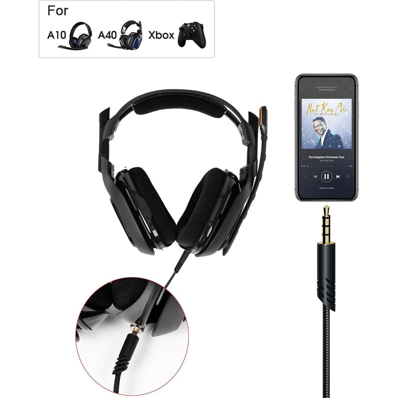 Cable de Reemplazo Astro A40 con Silencio en Línea 2m