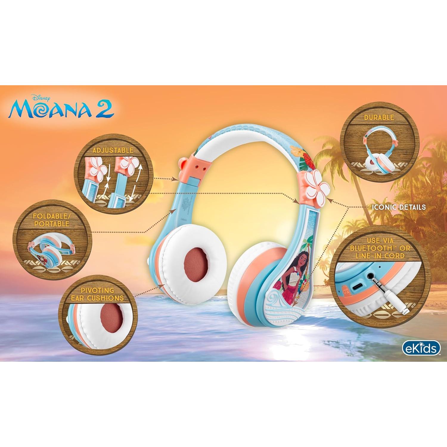 Auriculares Bluetooth Moana KIDdesigns para Niños 45h