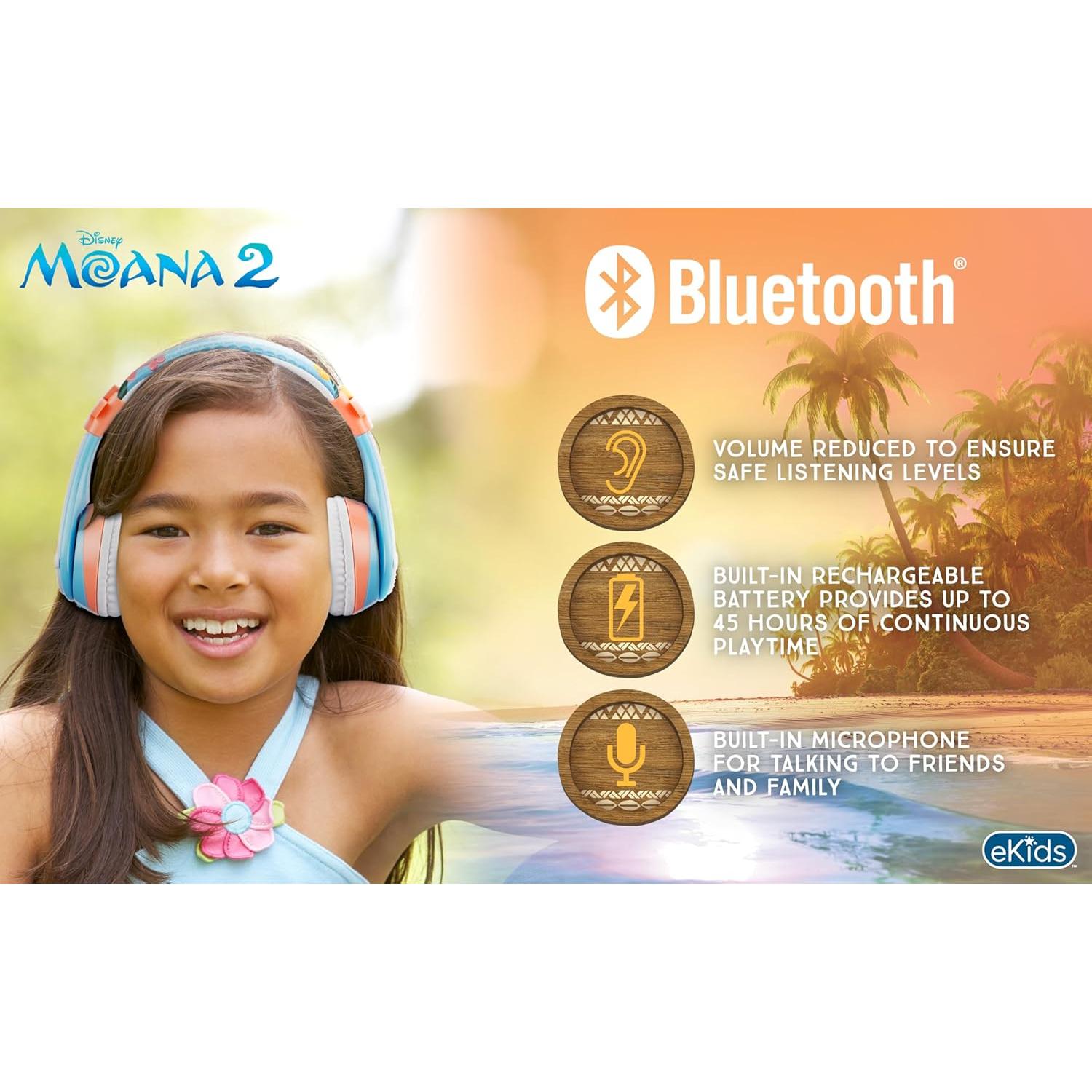 Auriculares Bluetooth Moana KIDdesigns para Niños 45h