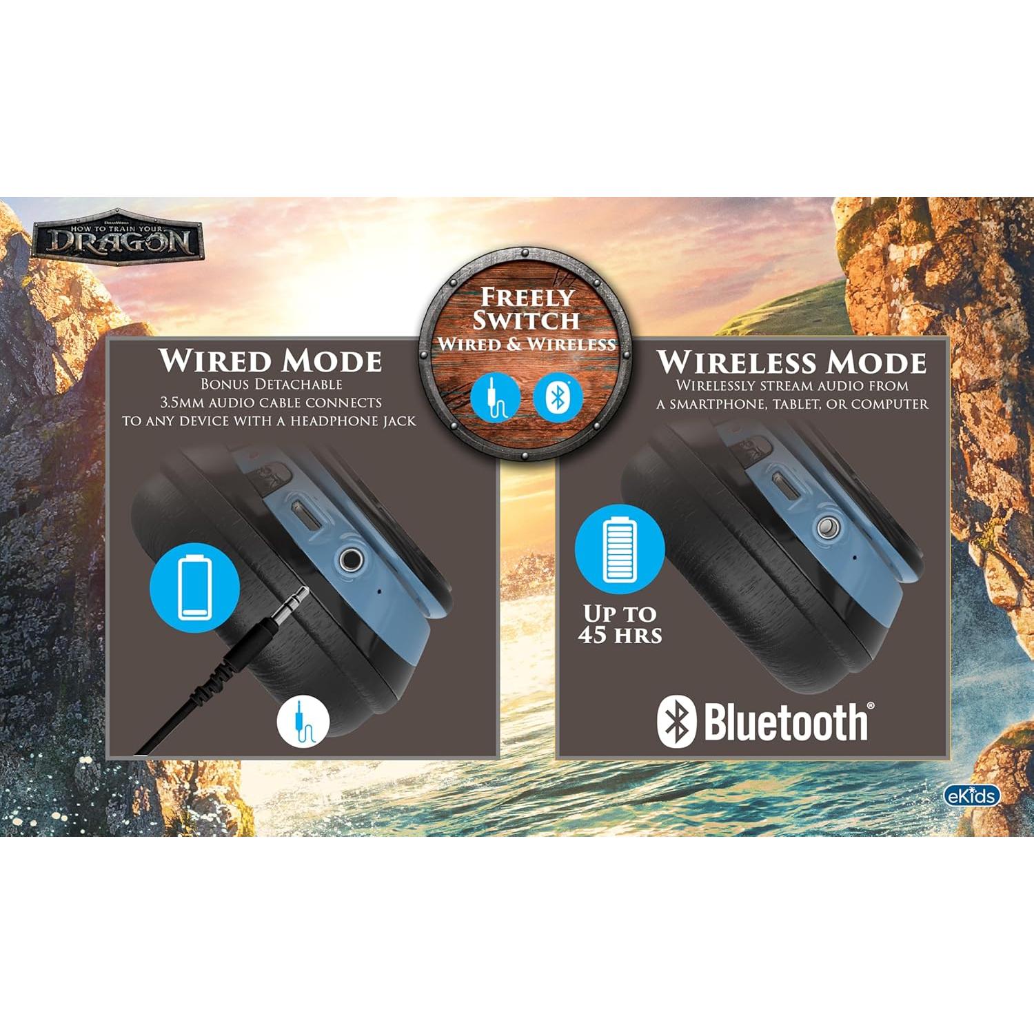 Auriculares Bluetooth eKids Toothless TD-B52 con micrófono