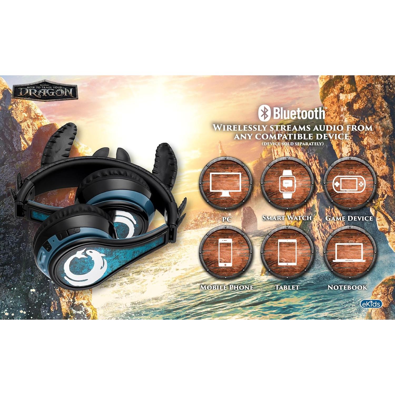 Auriculares Bluetooth eKids Toothless TD-B52 con micrófono