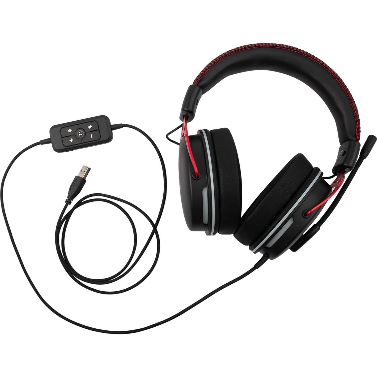 Auriculares USB Gaming 7.1 RadioShack Negro y Rojo 50mm