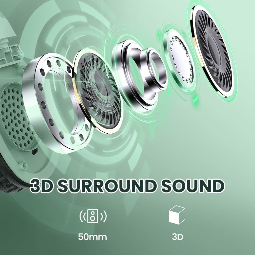 Auriculares Gaming Inalámbricos WolfLawS TA2000 Verde 50mm