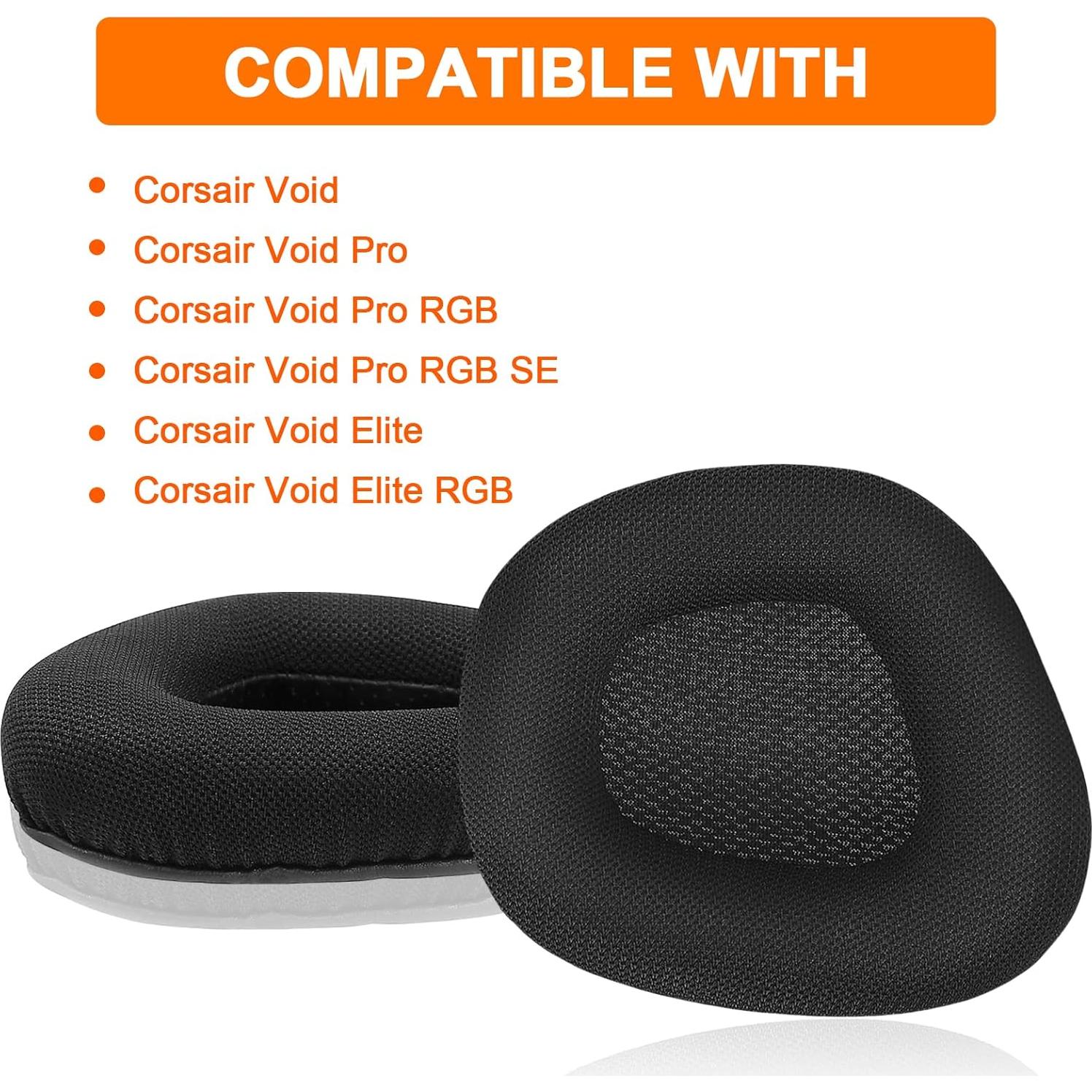 Almohadillas de Repuesto Corsair Void PRO RGB Gevo - Malla Negra