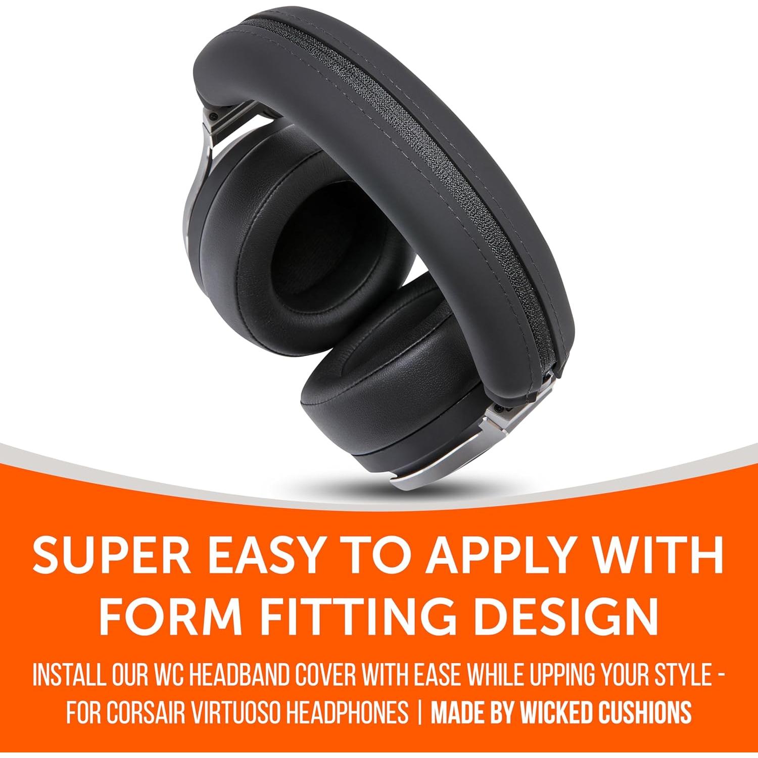 Cubierta de Banda de Silicona WC BandZ para Auriculares Corsair Virtuoso - Negro