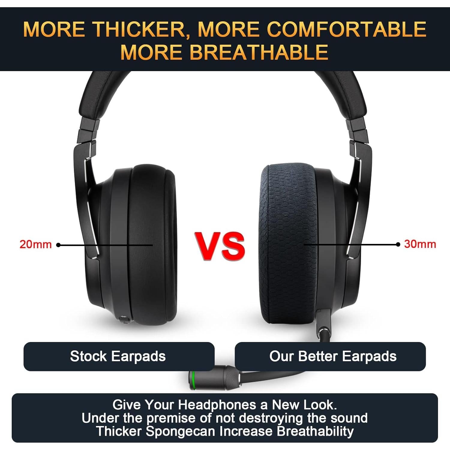 Almohadillas de Repuesto Corsair Virtuoso RGB Wireless SE XT - Tela Premium, Espuma de Memoria 3.3 cm