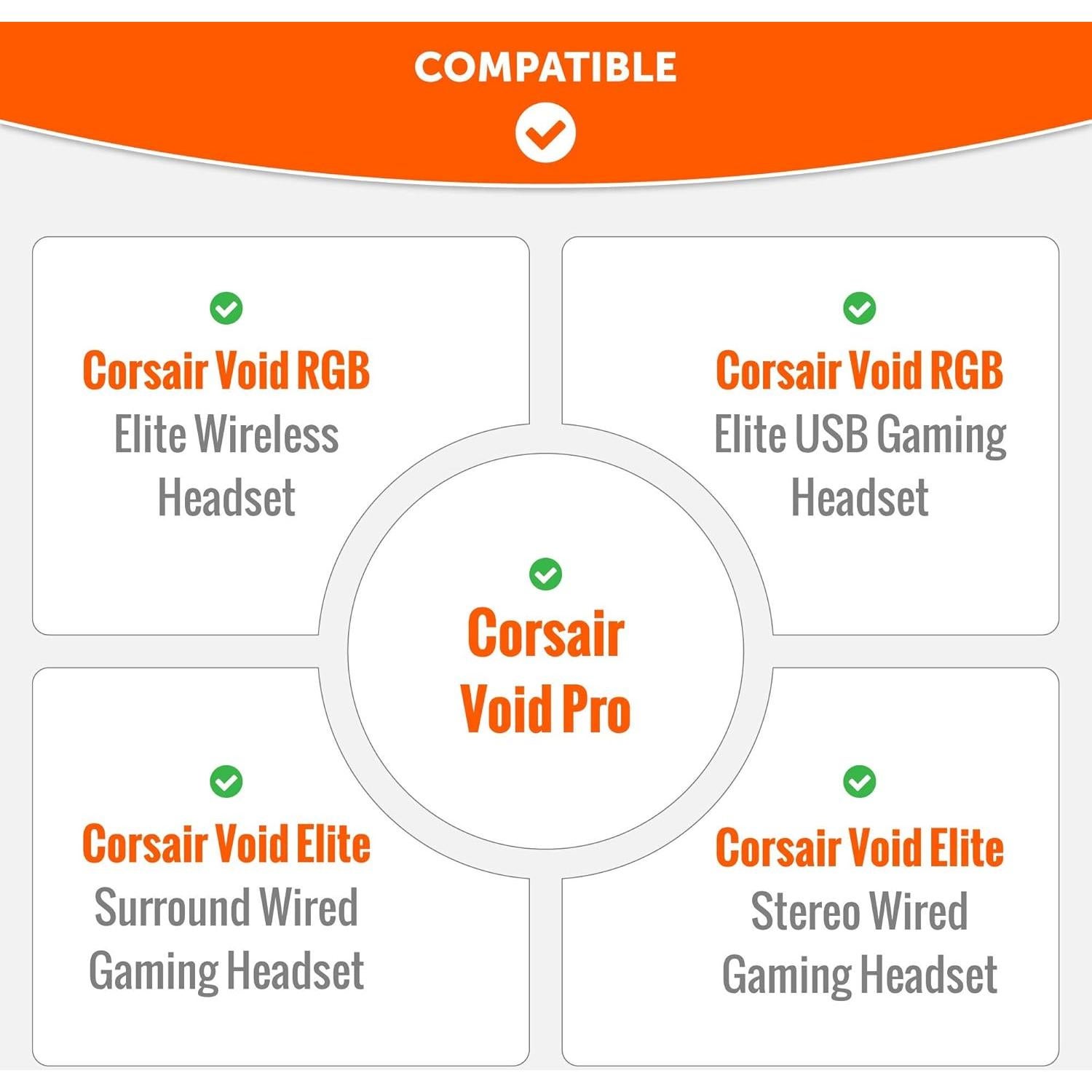 Almohadillas de Reemplazo Wicked Cushions para Corsair Void Pro - Negro