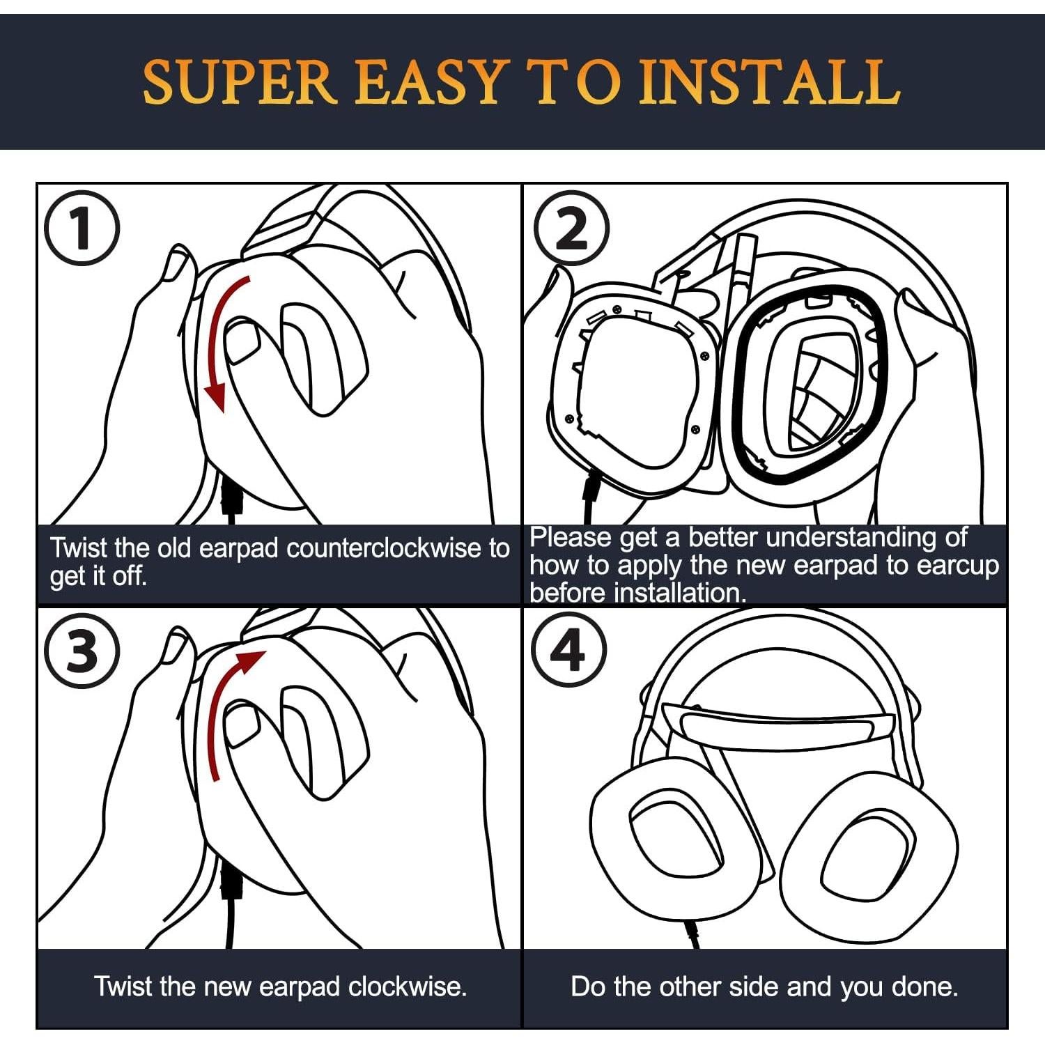 Almohadillas de Enfriamiento de Gel SOULWIT para Corsair HS80 - Negro