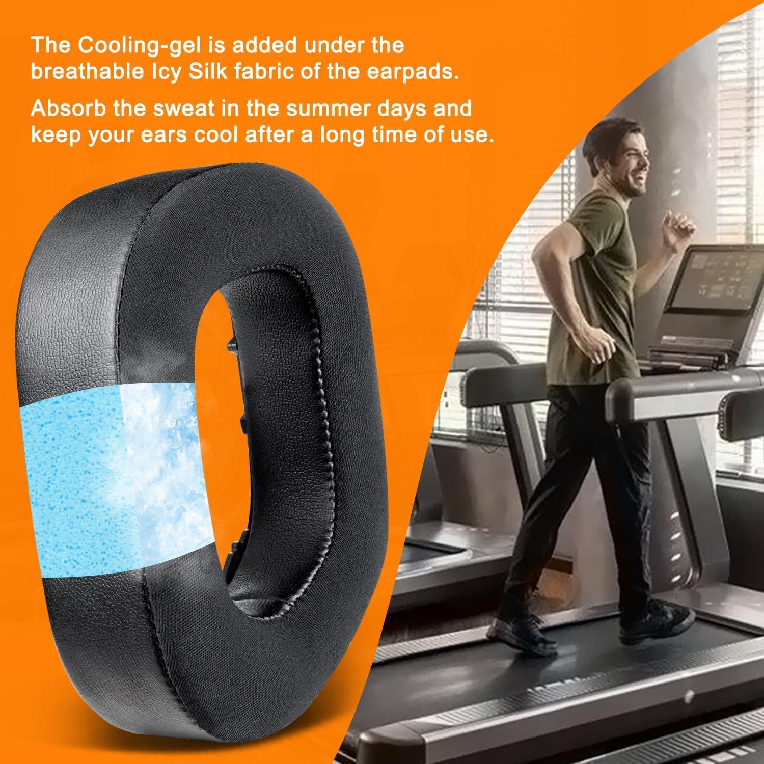 Almohadillas de Enfriamiento de Gel SOULWIT para Corsair HS80 - Negro