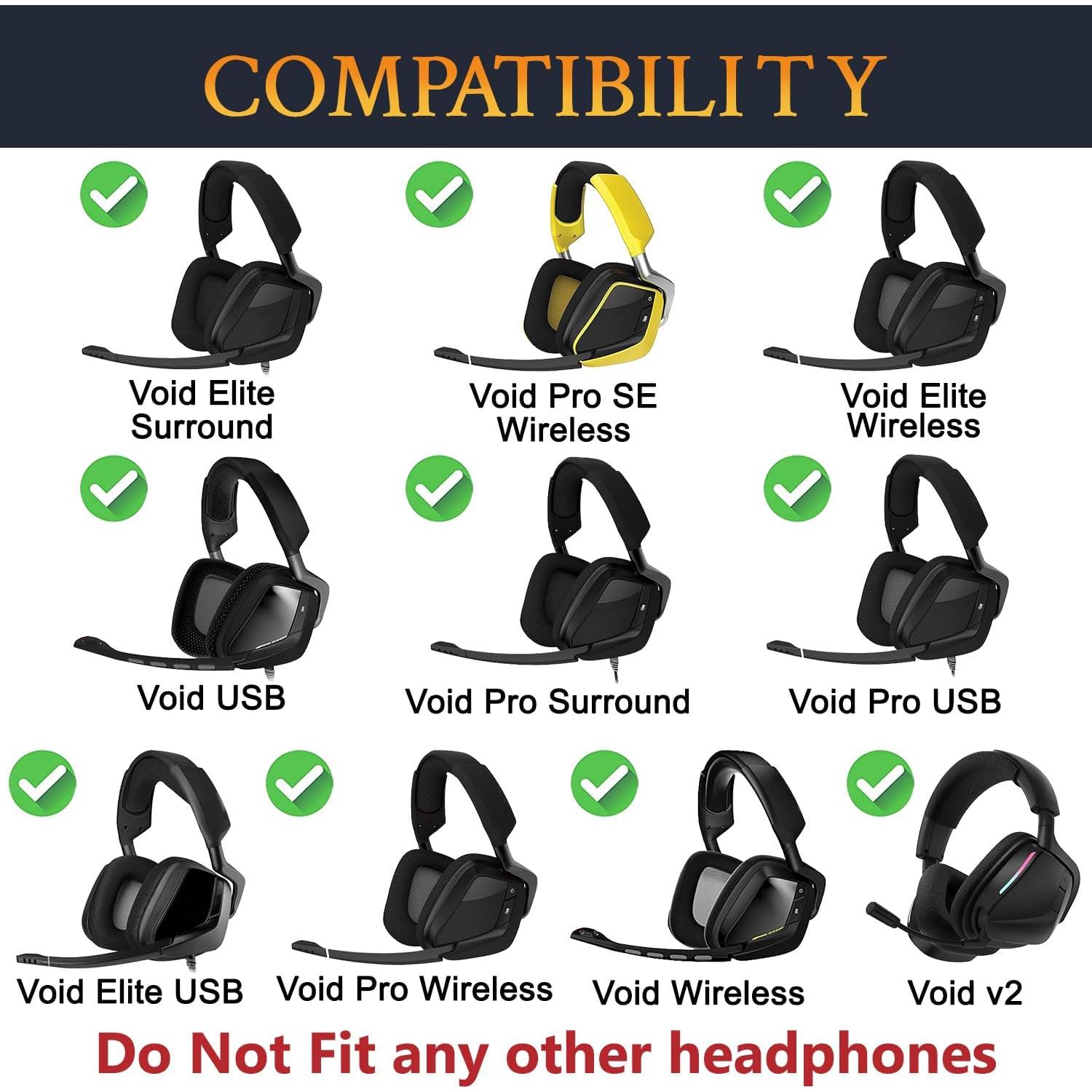 Almohadillas de Reemplazo SOULWIT para Corsair Void - Negro