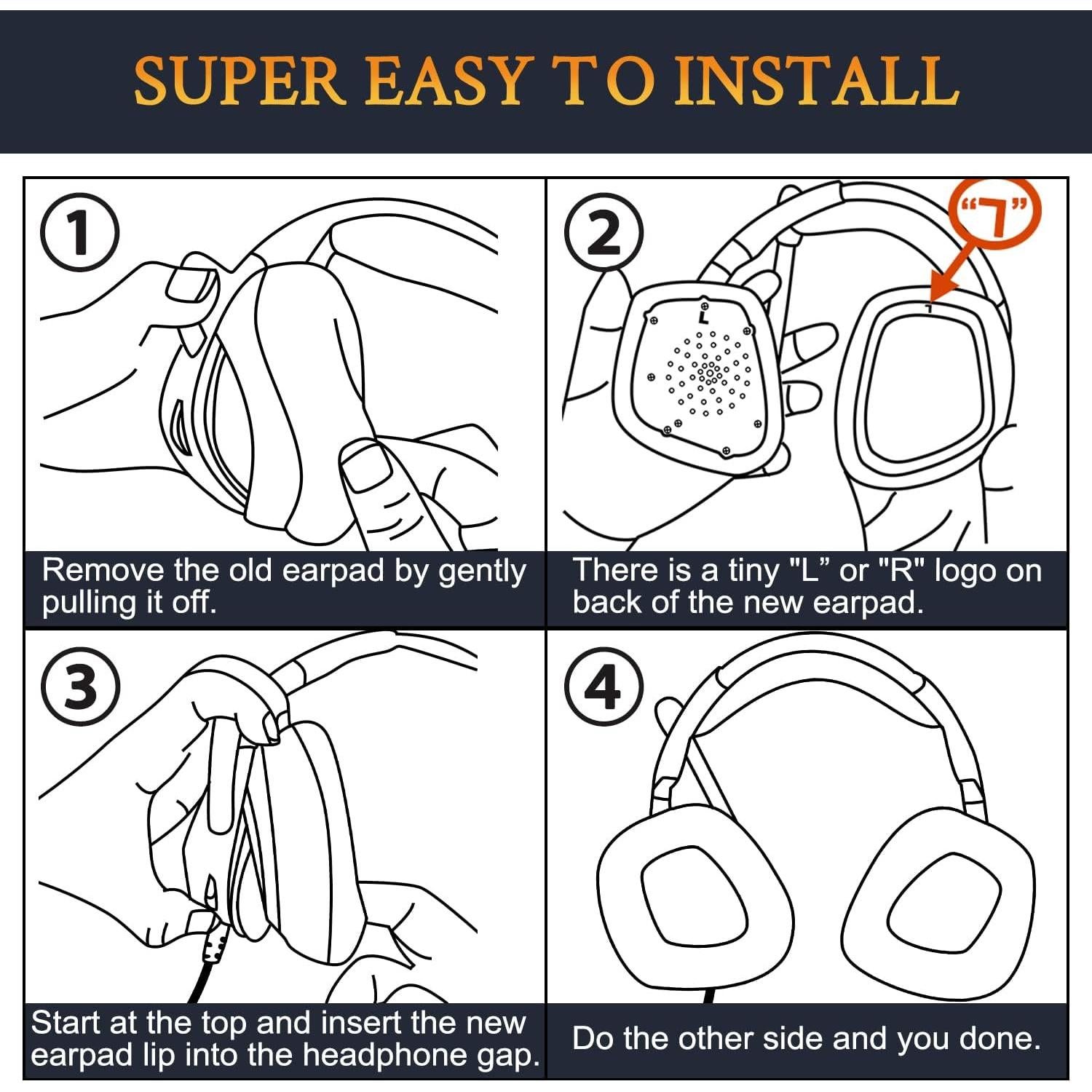 Almohadillas de Reemplazo SOULWIT para Corsair Void - Negro