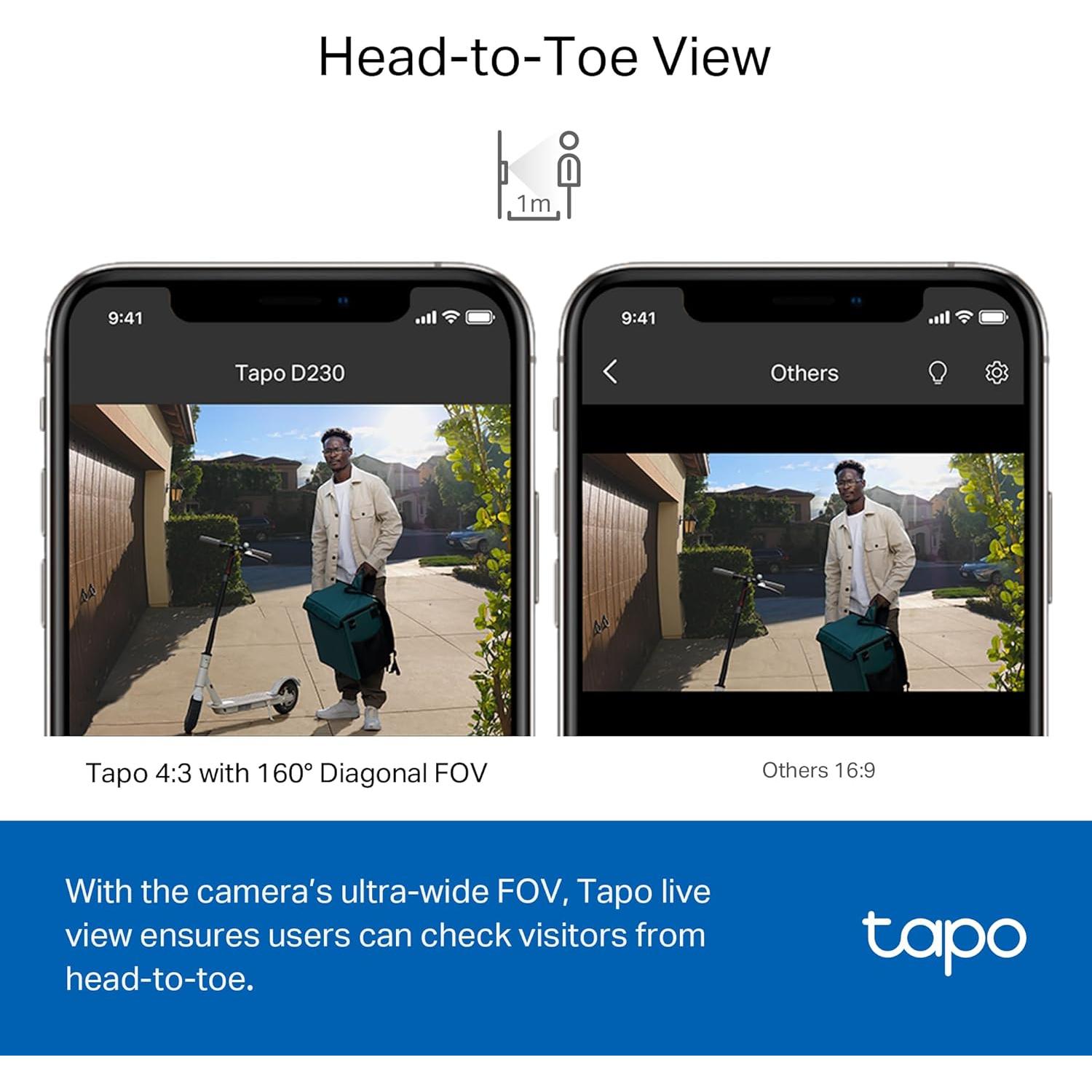 Timbre de Video Inteligente Tapo TP-Link D230S1 2K 5MP