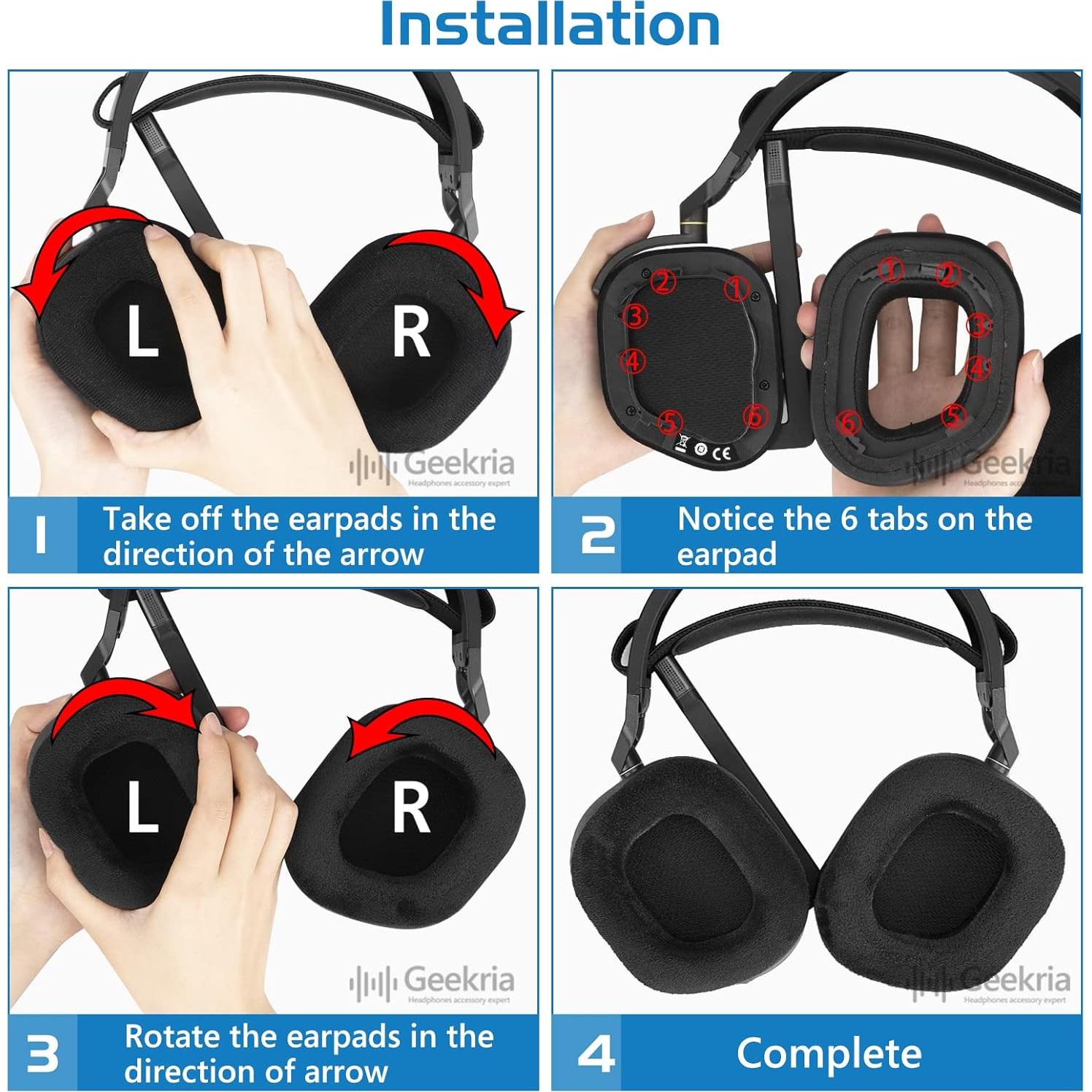 Almohadillas de Repuesto Geekria para Auriculares Corsair HS80