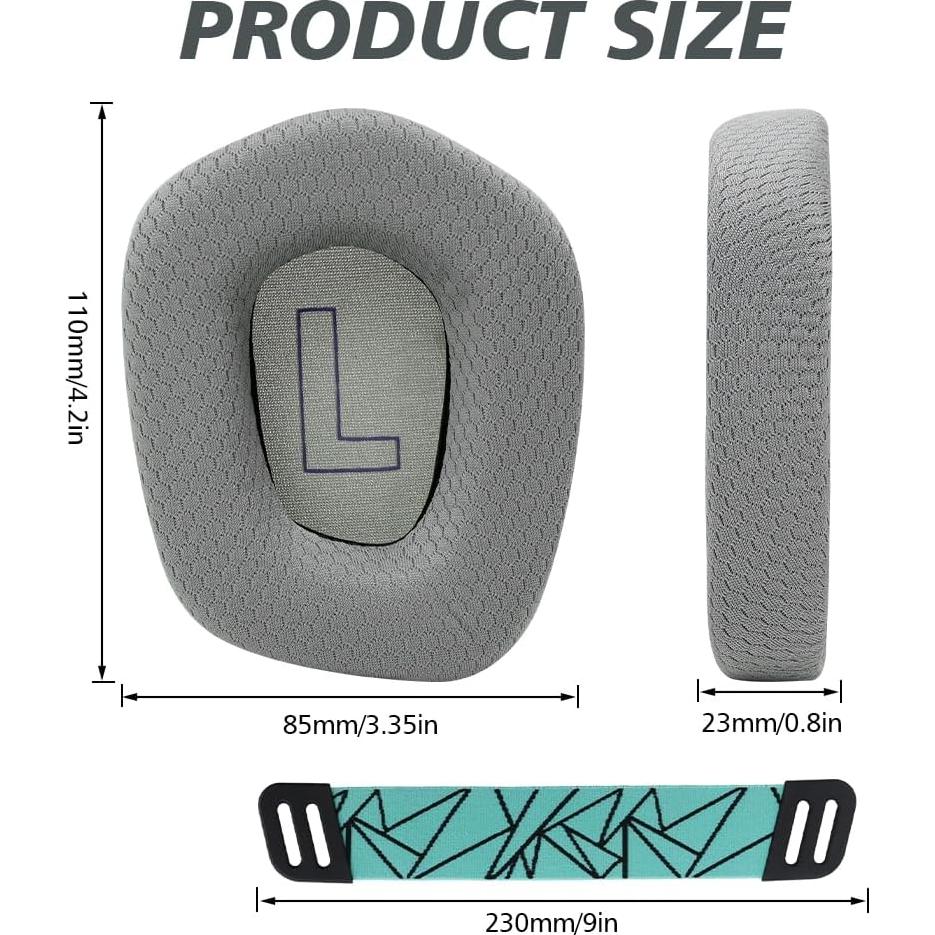 Almohadillas de Repuesto Logitech G733 G535 G335 Gris