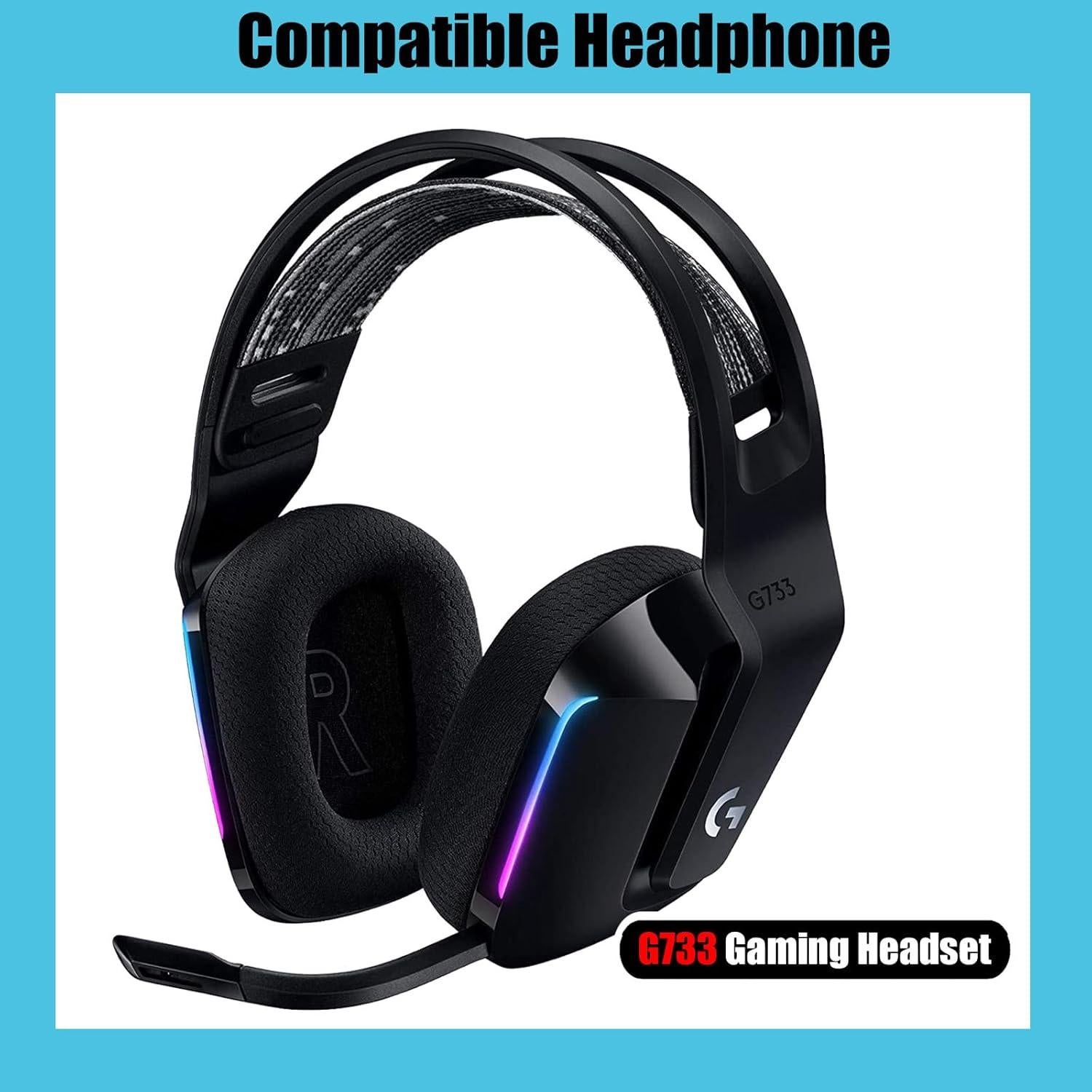 Almohadillas de Repuesto G733 Logitech Negras - Comodidad y Transpirabilidad