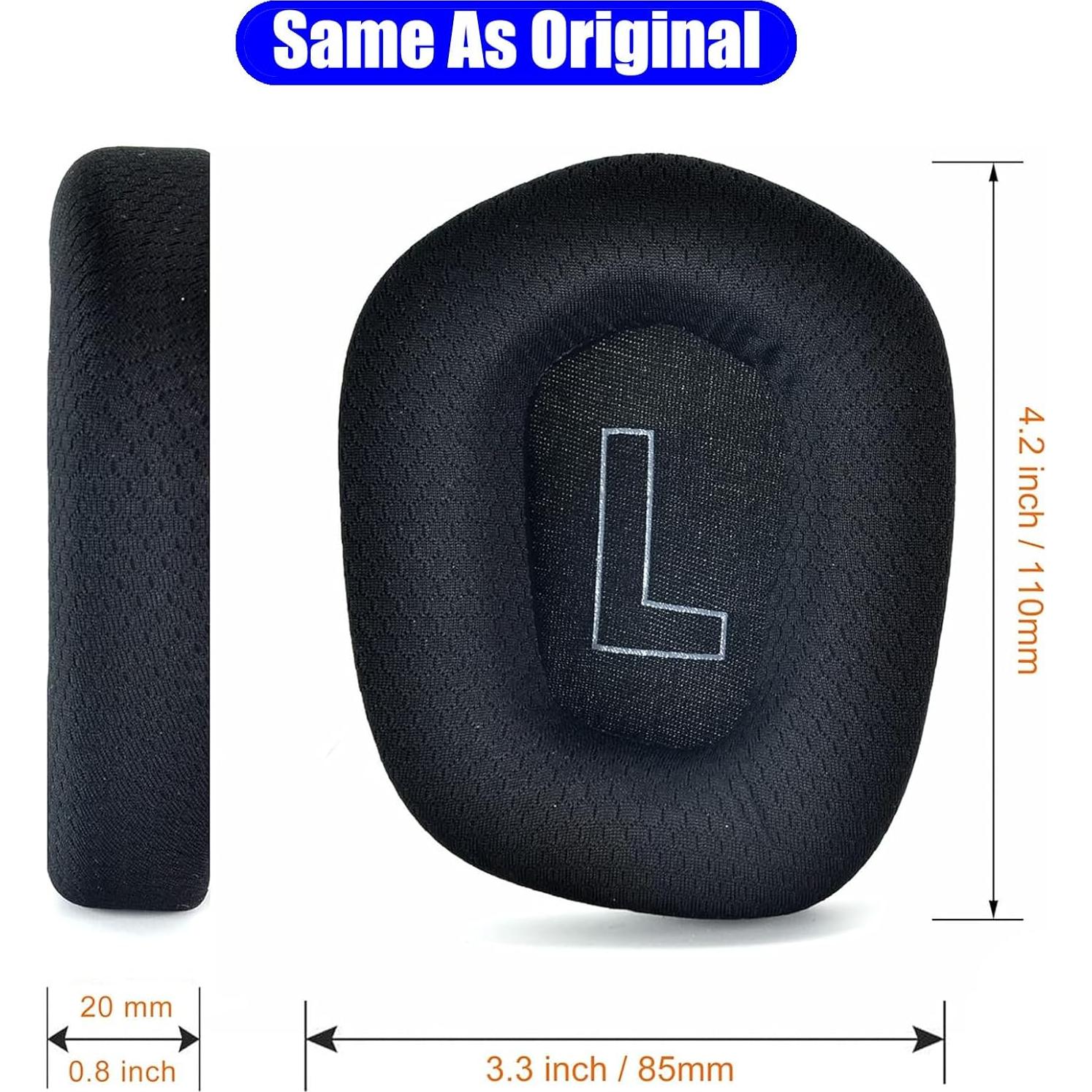 Almohadillas de Repuesto G733 Logitech Negras - Comodidad y Transpirabilidad