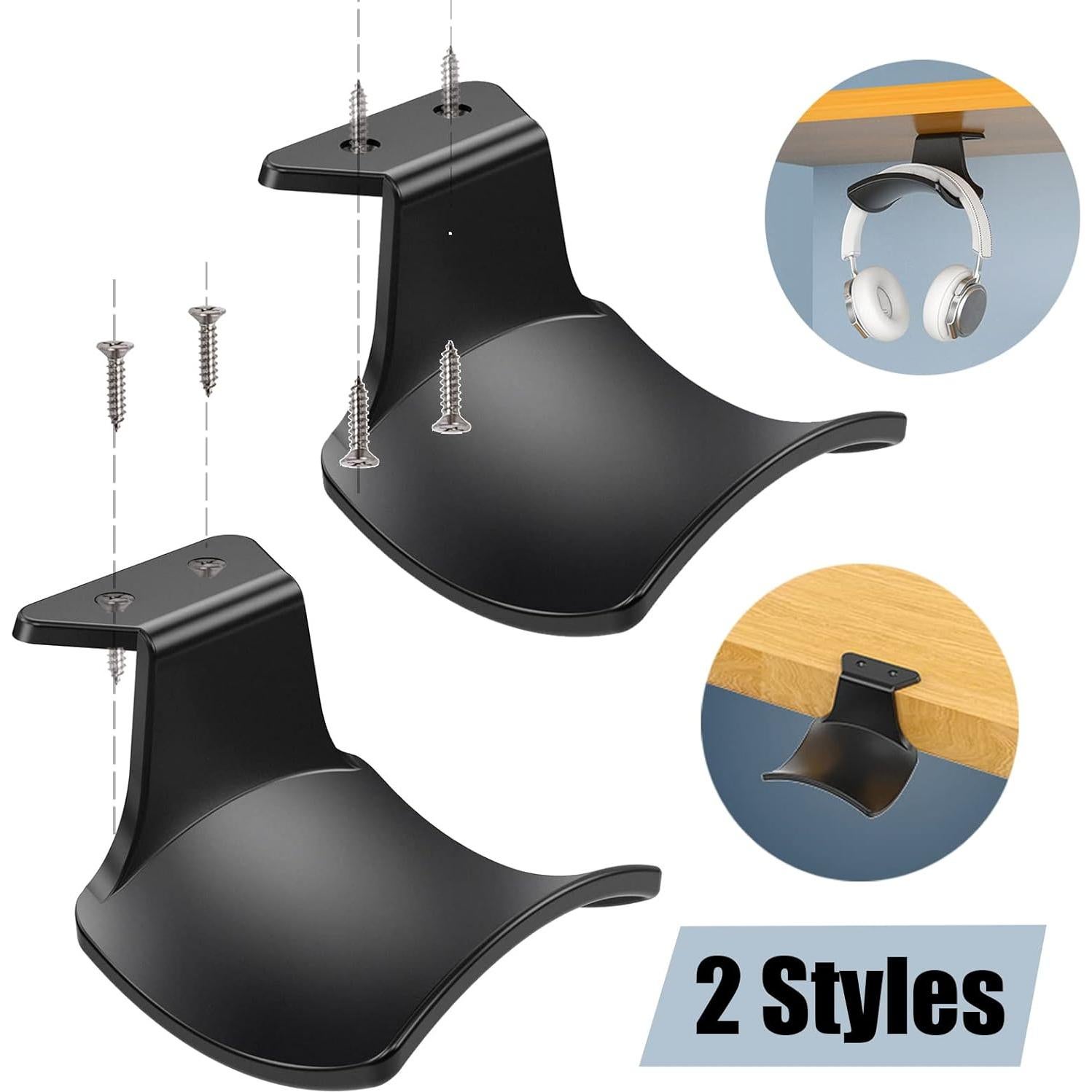 Soporte para Auriculares SIROLISA 2-Pack Negro Montaje Pared