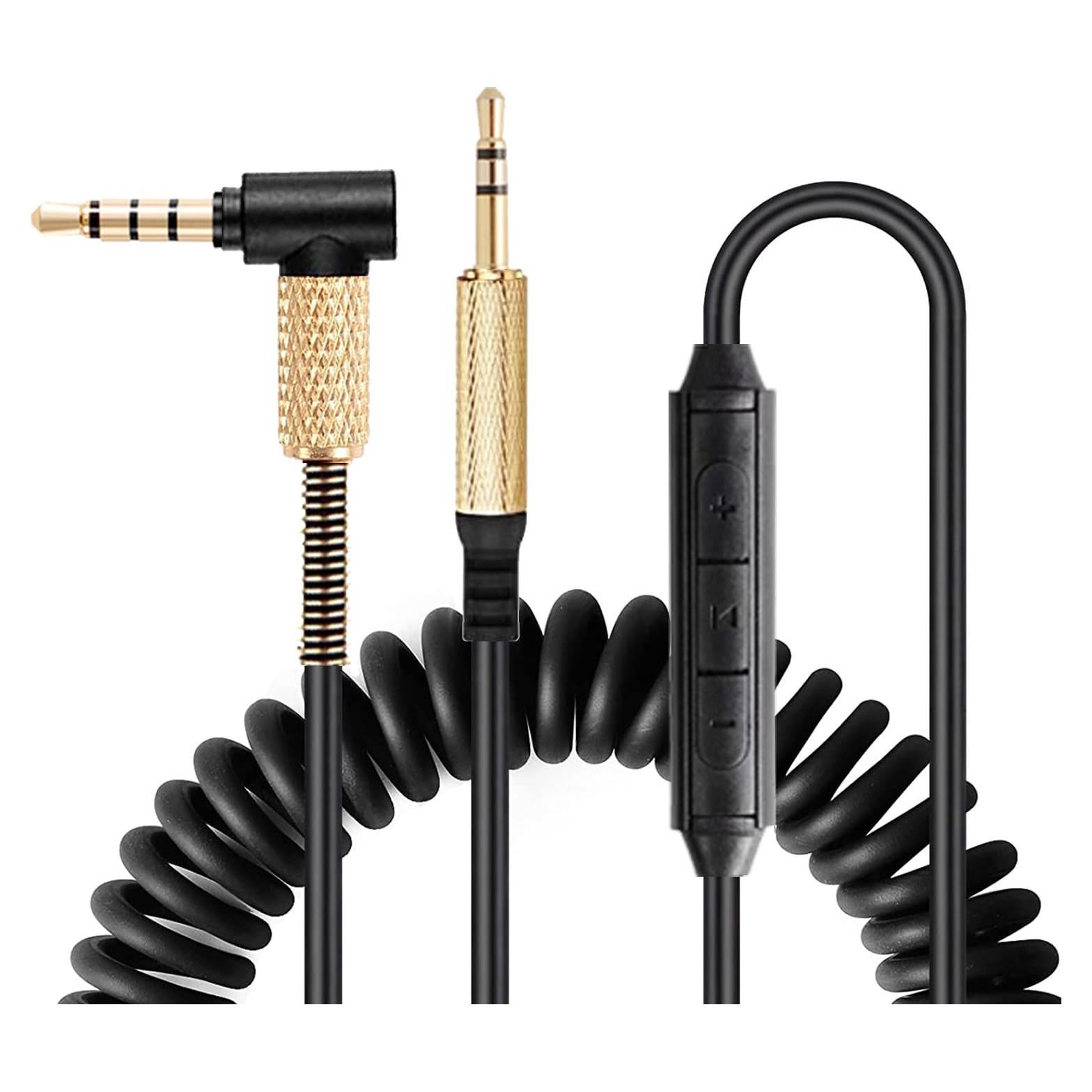 Cable de audio enrollado Fezzlo QC45 1.3m-2.5m con micrófono