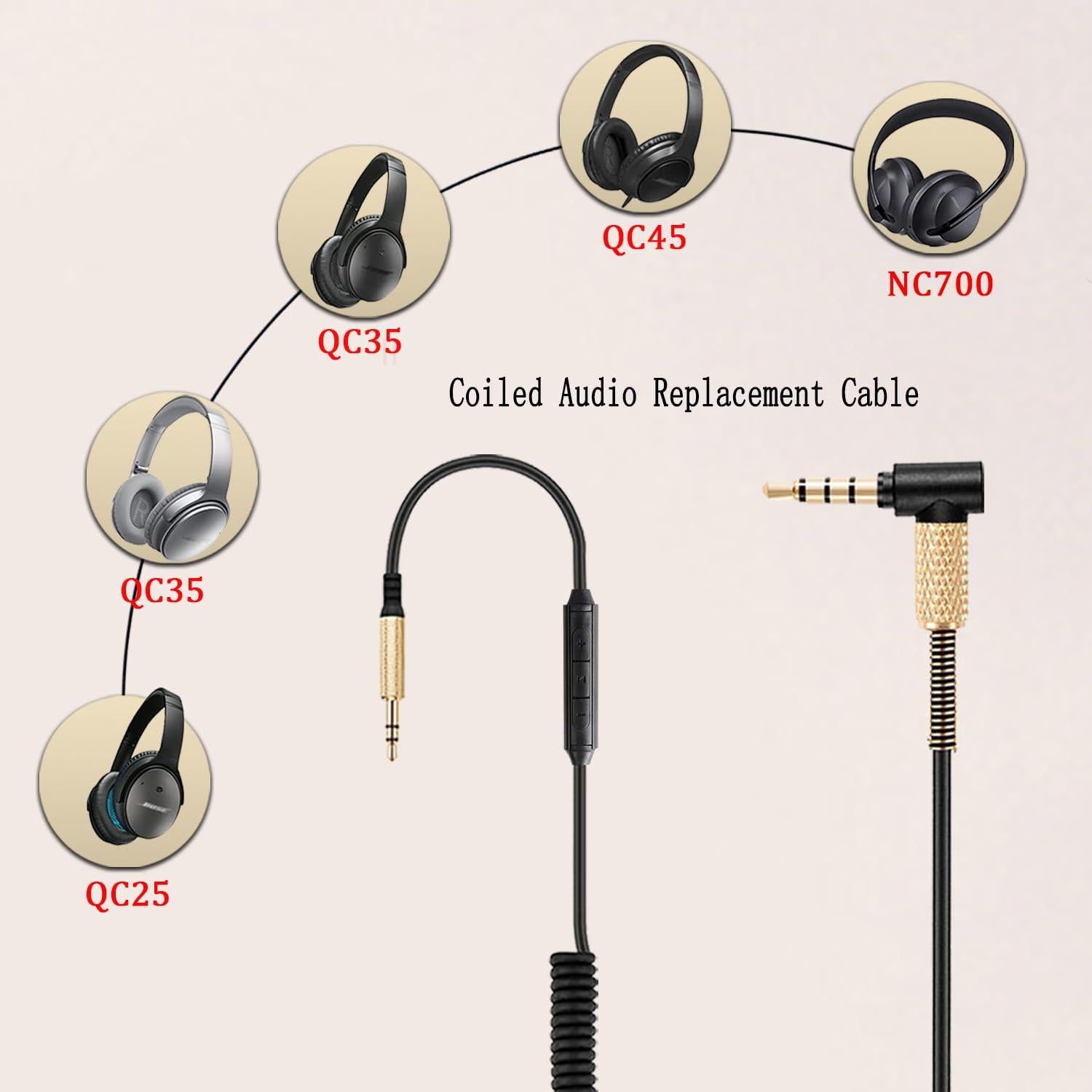 Cable de audio enrollado Fezzlo QC45 1.3m-2.5m con micrófono
