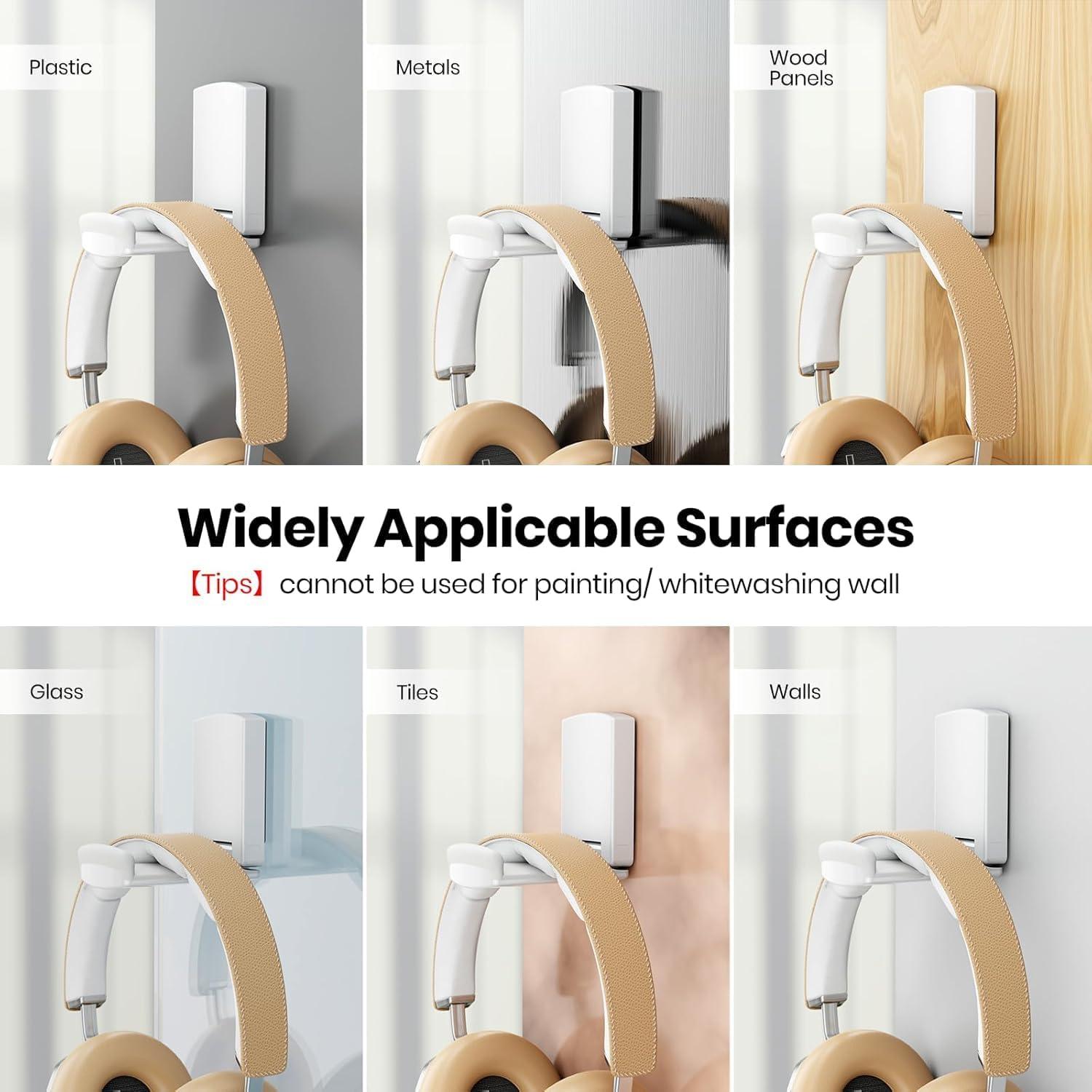 Soporte para Auriculares Adhesivo EURPMASK 2 Piezas Blanco