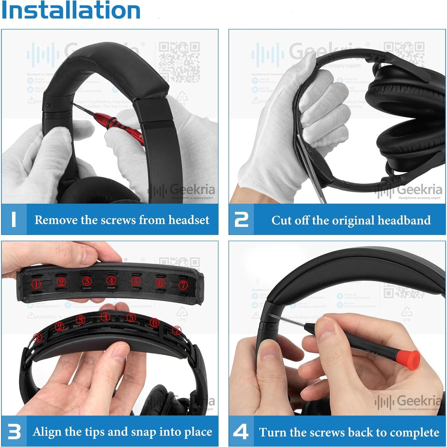 Pad de diadema Geekria para Bose QuietComfort 35 II y QC45