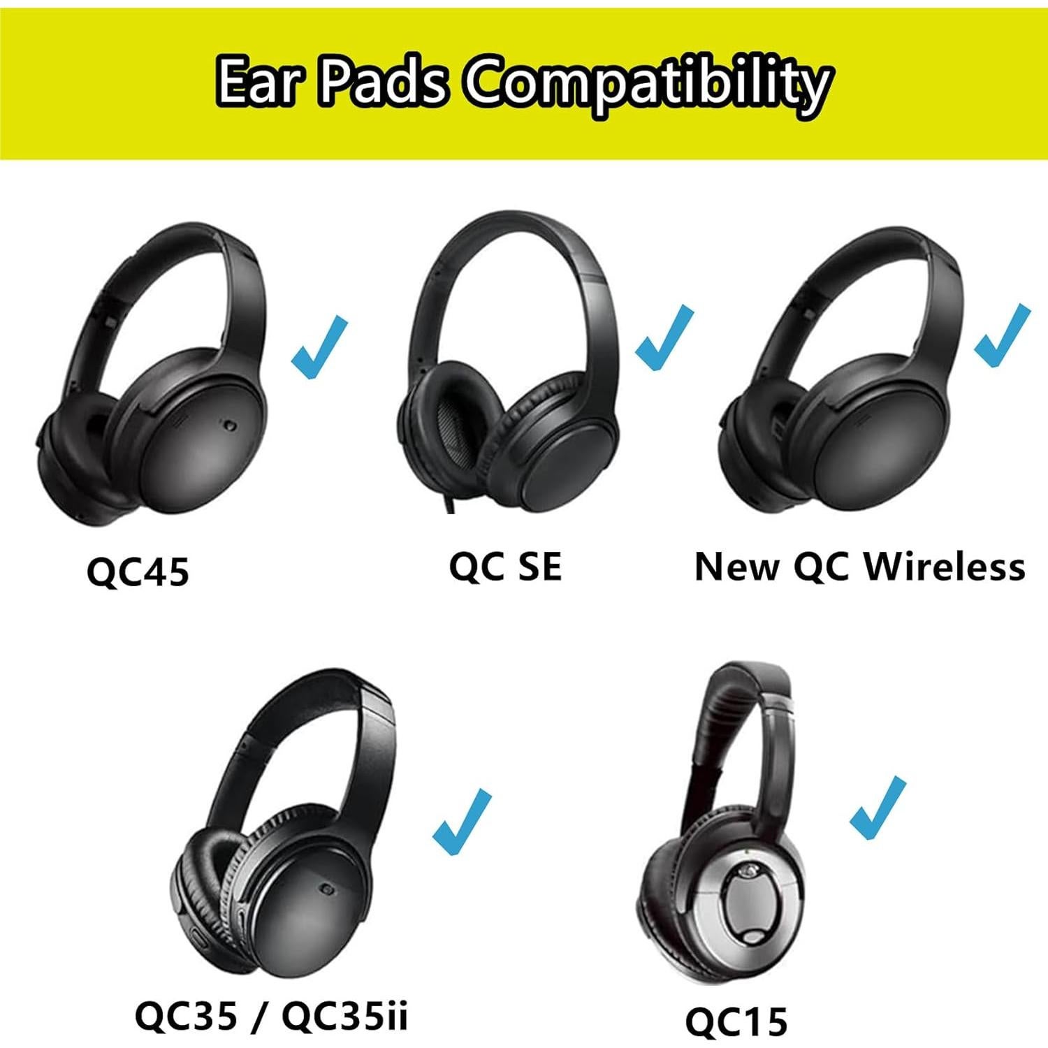 Almohadillas de Reemplazo TaiZiChangQin para Bose QC35 QC45