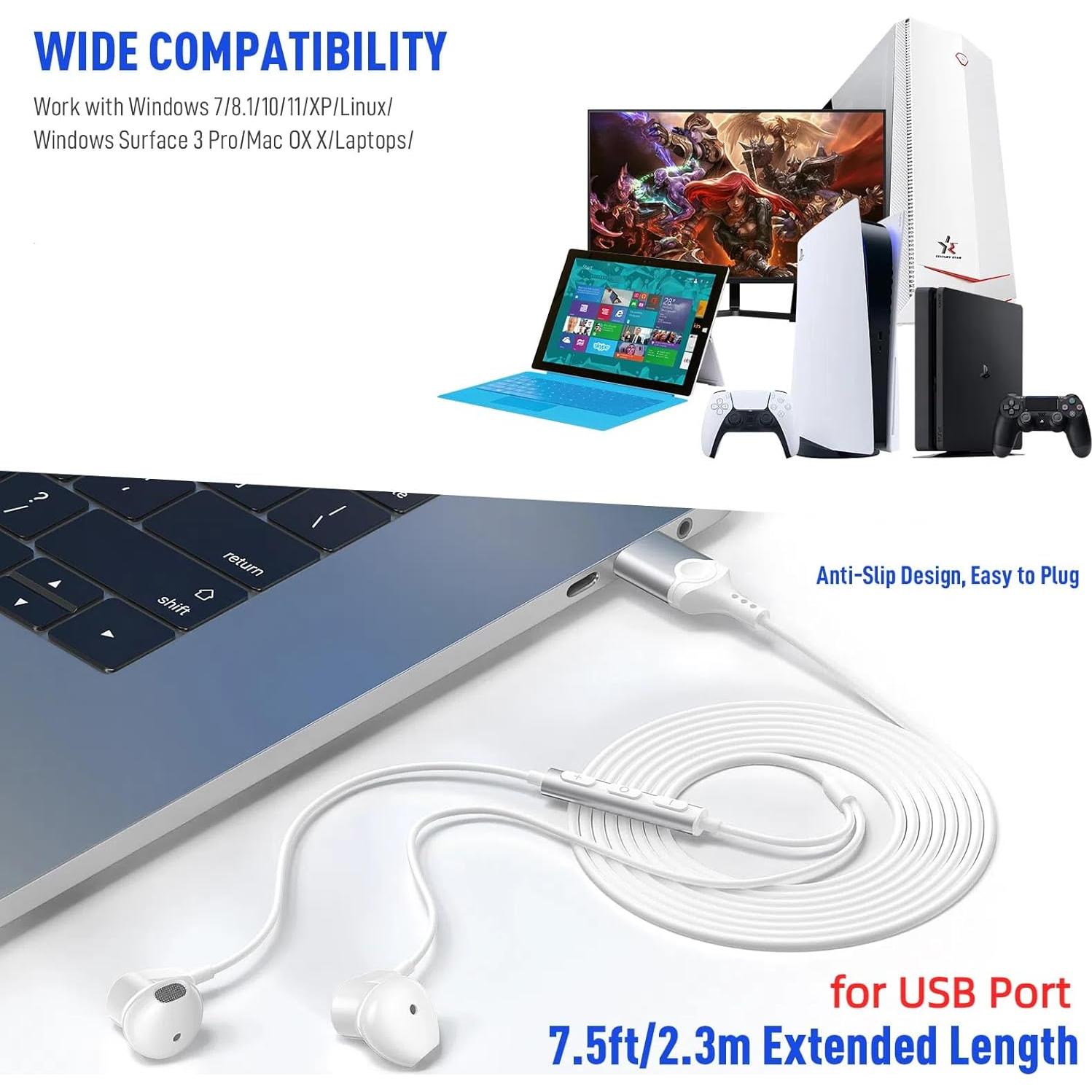 Auriculares USB HGCXING0056 con Micrófono y Aislamiento de Ruido