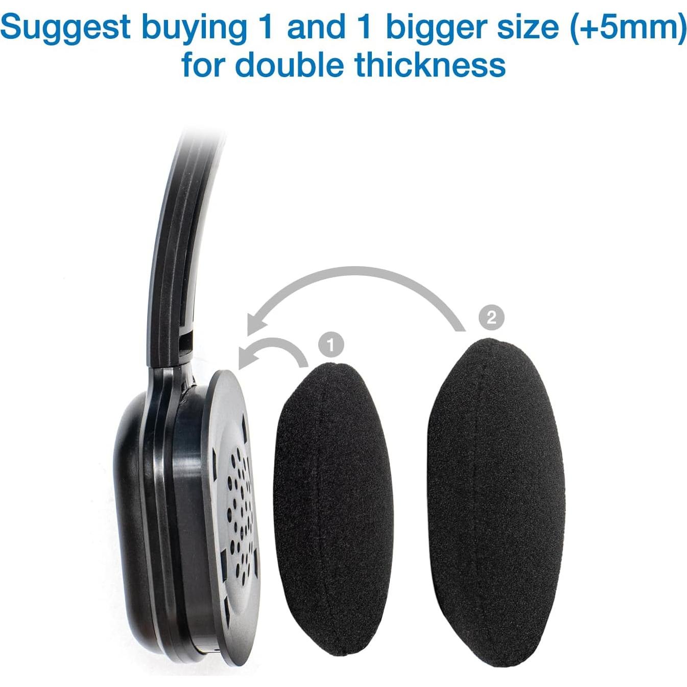 5 Pares Almohadillas de Espuma Voarmaks 60mm para Auriculares