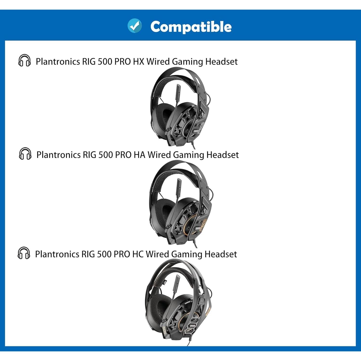 Almohadillas de Reemplazo Plantronics RIG 500 PRO HX/HA/HC - Espuma Viscoelástica Negra