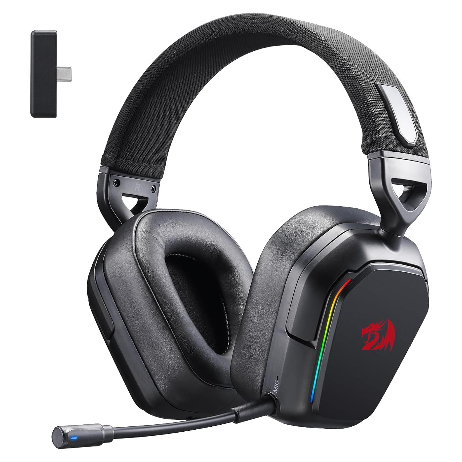 Auriculares Gaming Inalámbricos Redragon H868 RGB 7.1, 40mm