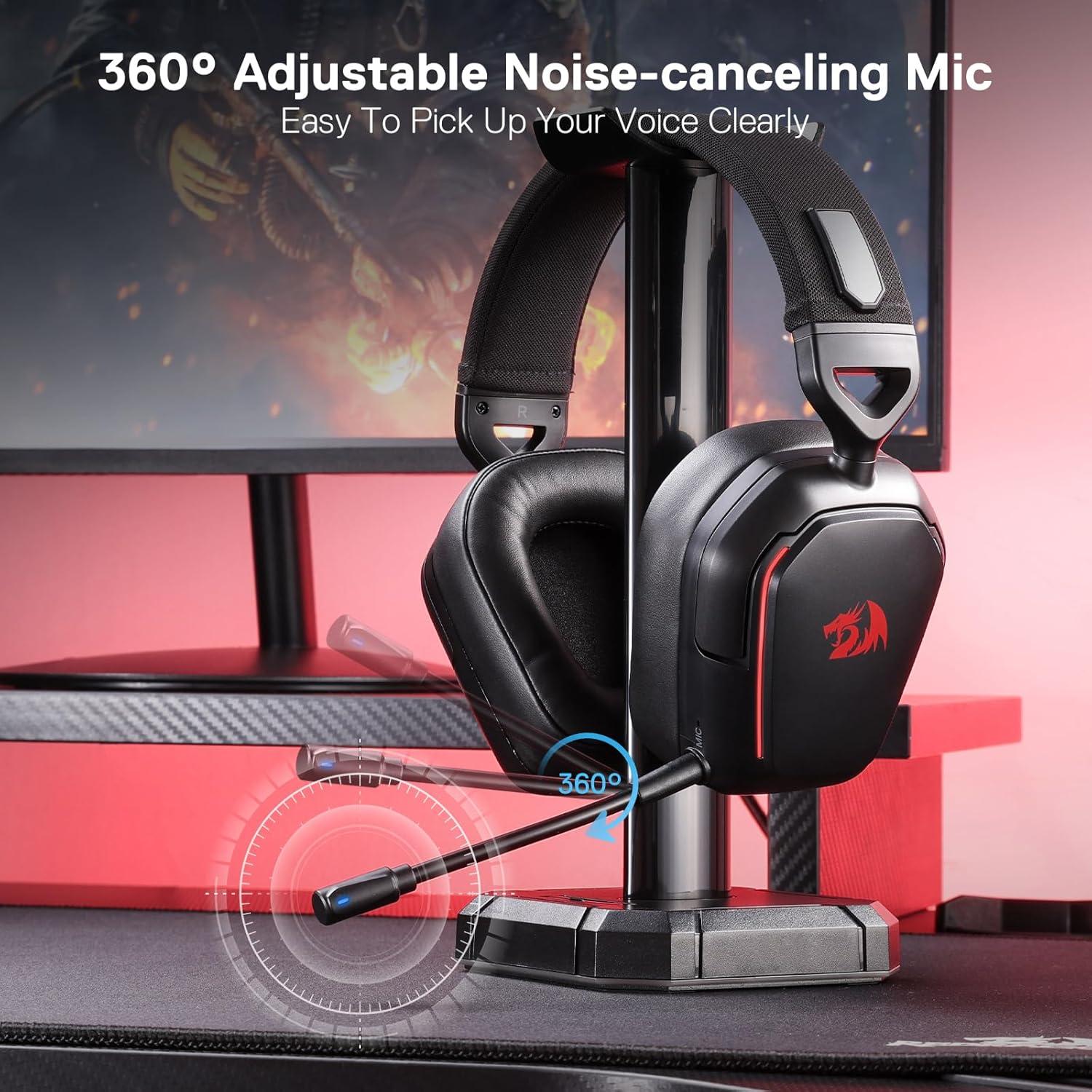 Auriculares Gaming Inalámbricos Redragon H868 RGB 7.1, 40mm