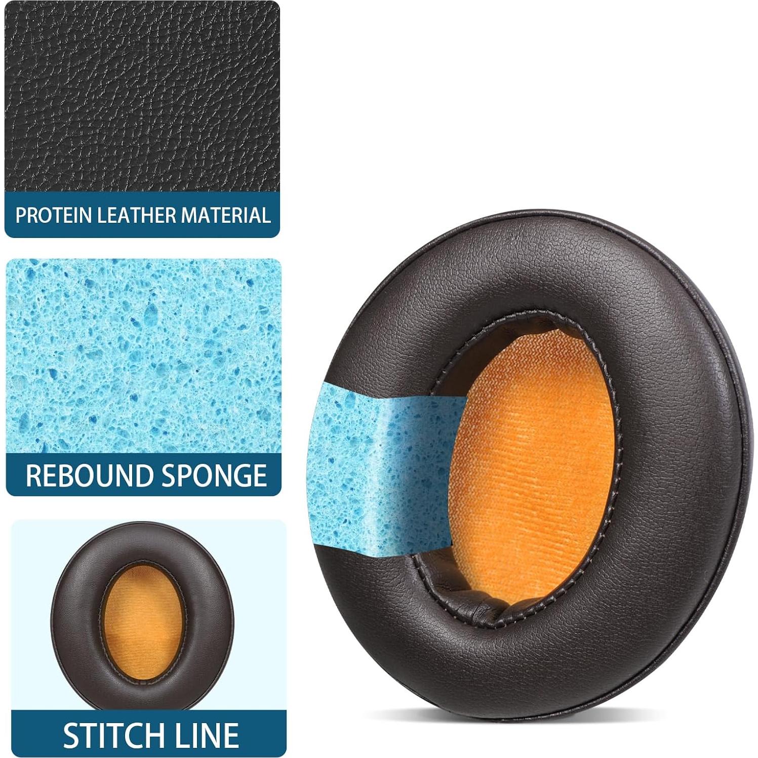 Almohadillas de Repuesto Joghaw para Auriculares Sennheiser Momentum 2.0 - Espuma de Memoria y Cuero de Proteína