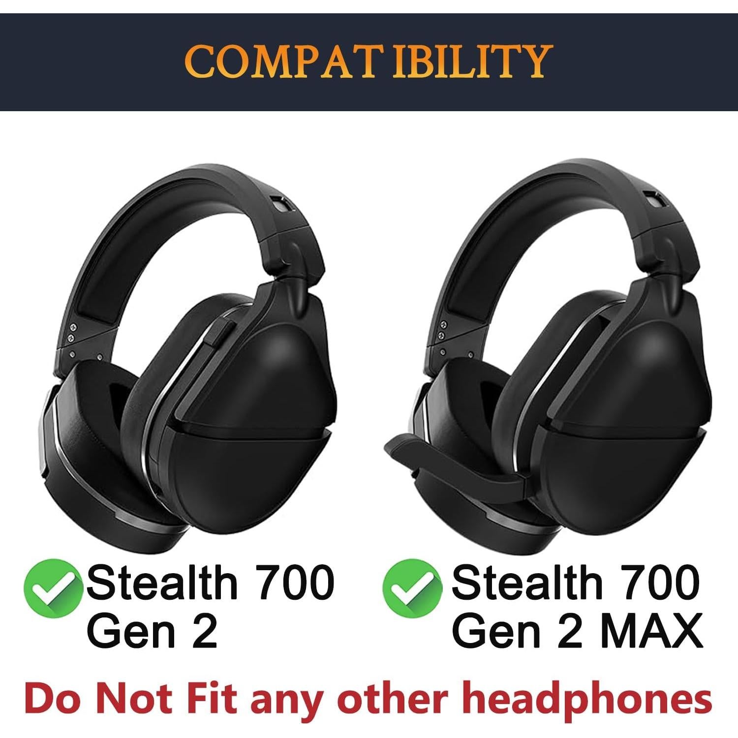 Cubierta de Diadema SOULWIT para Auriculares Turtle Beach Stealth 700 Gen2 - Negro