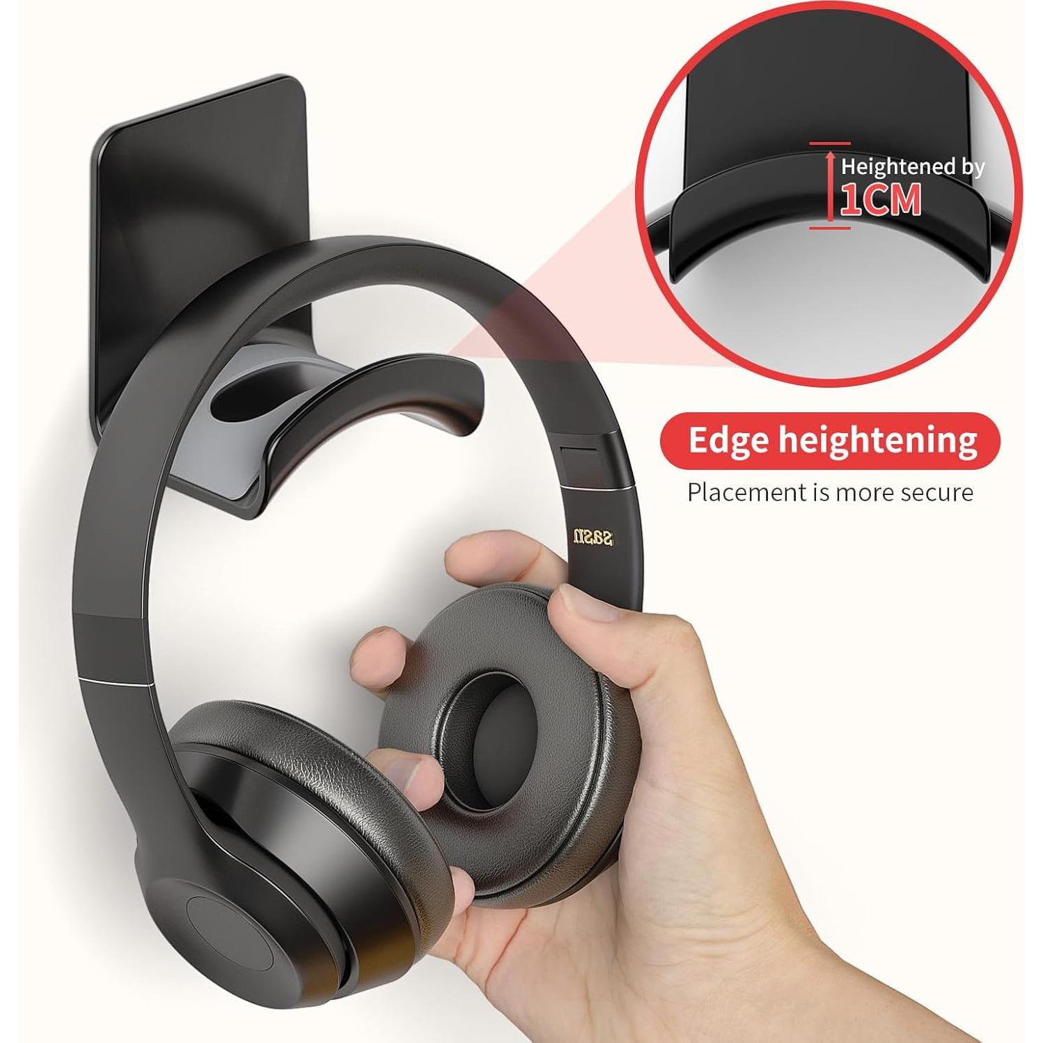 Soporte de Auriculares de Pared Liboer ZY88 - 2 Pcs Adhesivo