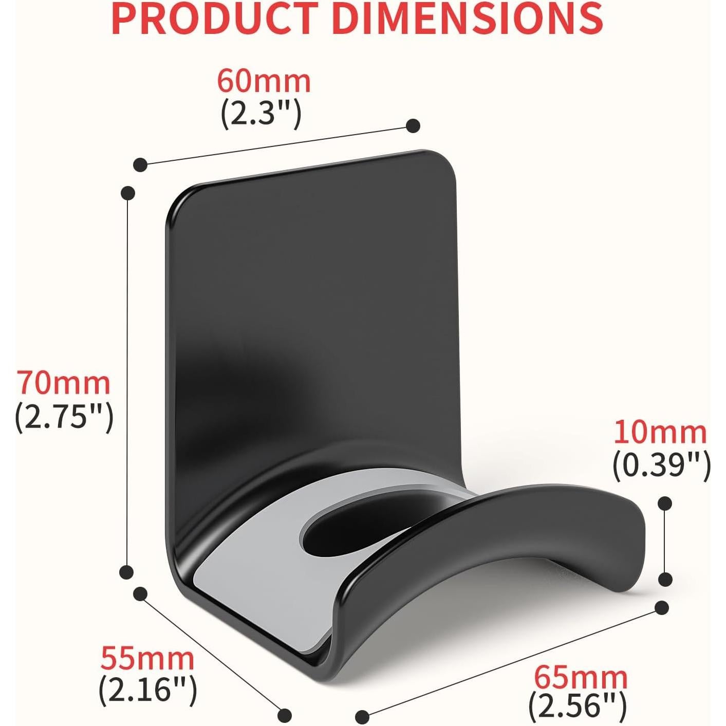 Soporte de Auriculares de Pared Liboer ZY88 - 2 Pcs Adhesivo