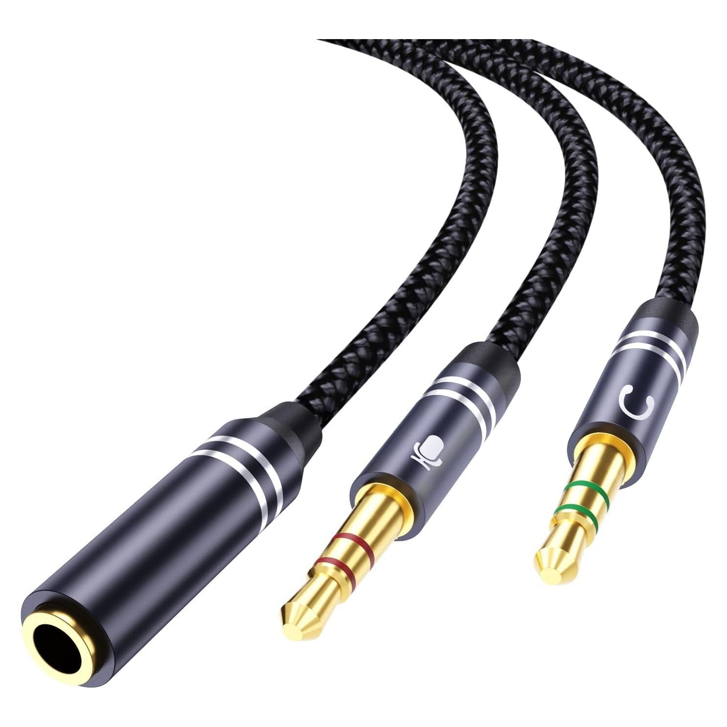 Divisor de Auriculares Jeselry Y21 3.5mm Dual Micrófono 35cm