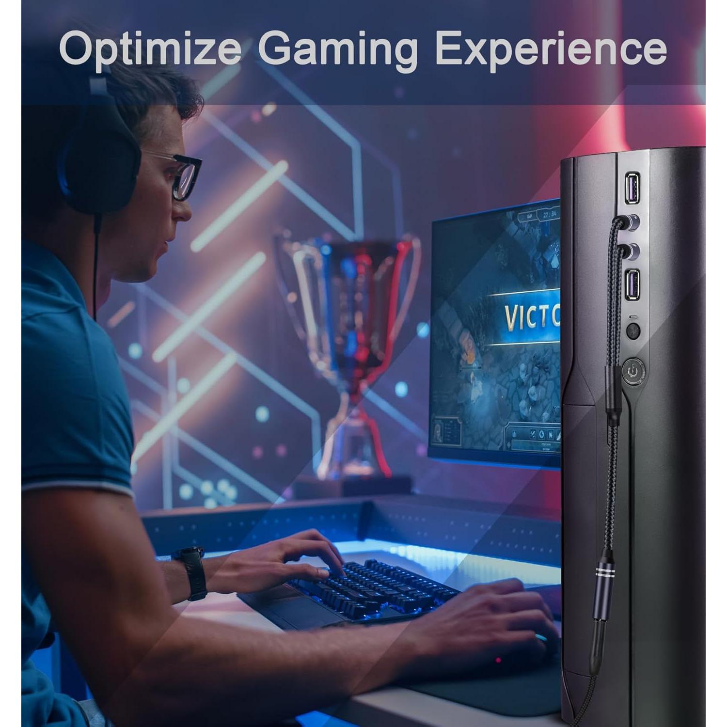 Divisor de Auriculares Jeselry Y21 3.5mm Dual Micrófono 35cm