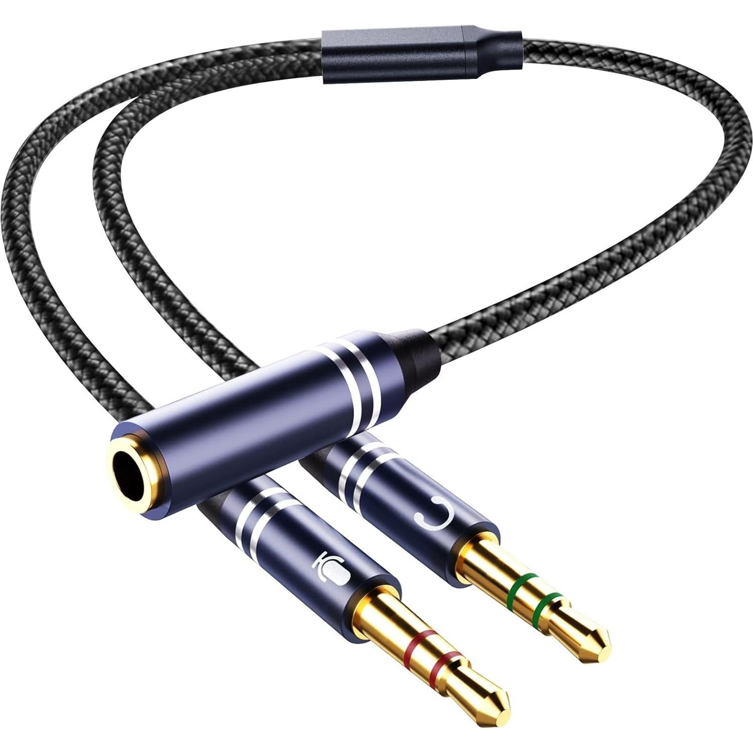 Divisor de Auriculares Jeselry Y21 3.5mm Dual Micrófono 35cm