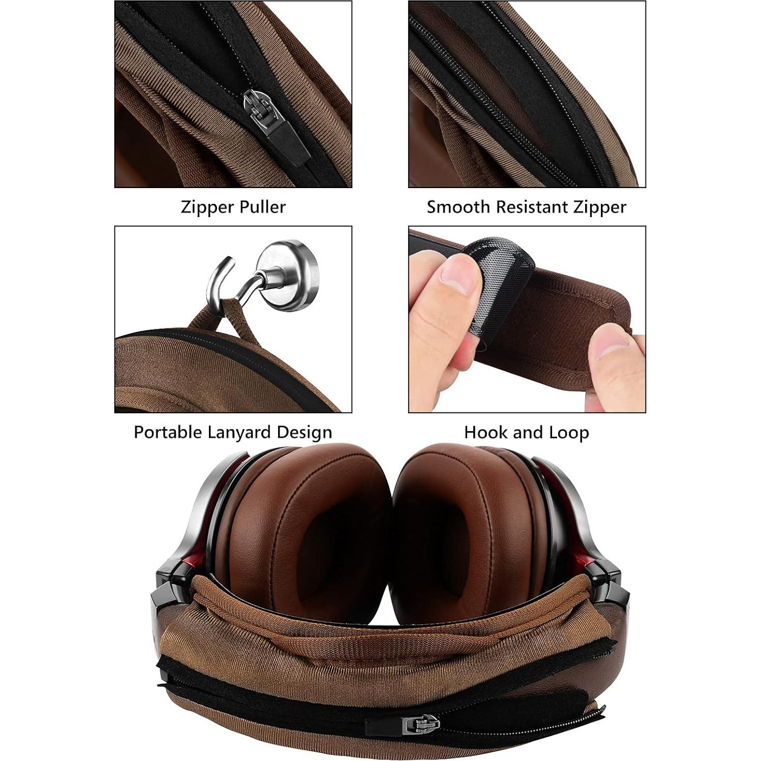 Cubierta y almohadilla de repuesto Geekria mediana marrón para auriculares