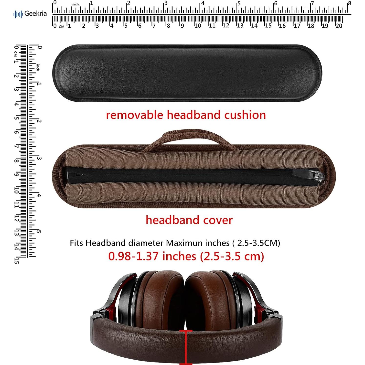 Cubierta y almohadilla de repuesto Geekria mediana marrón para auriculares