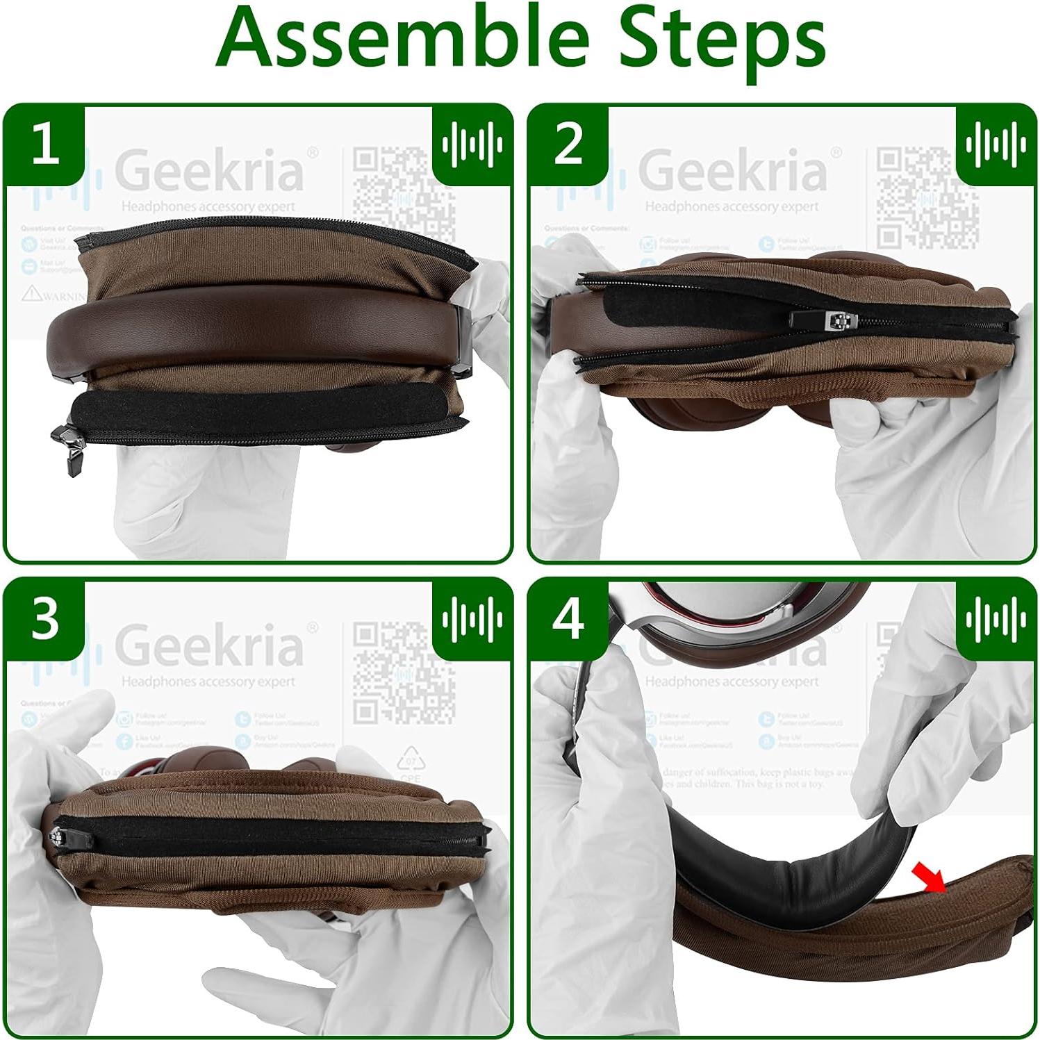 Cubierta y almohadilla de repuesto Geekria mediana marrón para auriculares