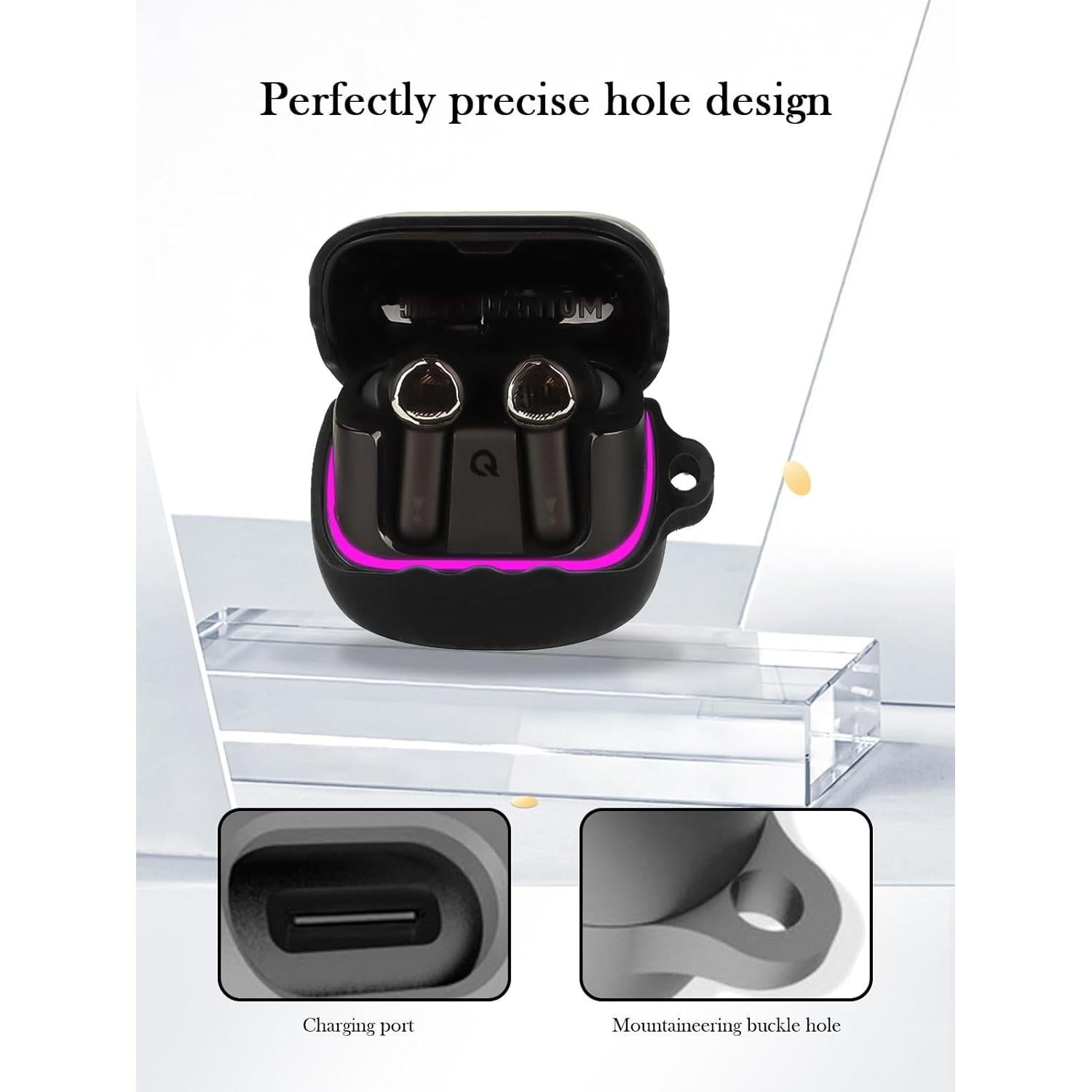 Funda de Silicona BOVUGAC para JBL Quantum Beam TWS - Negro