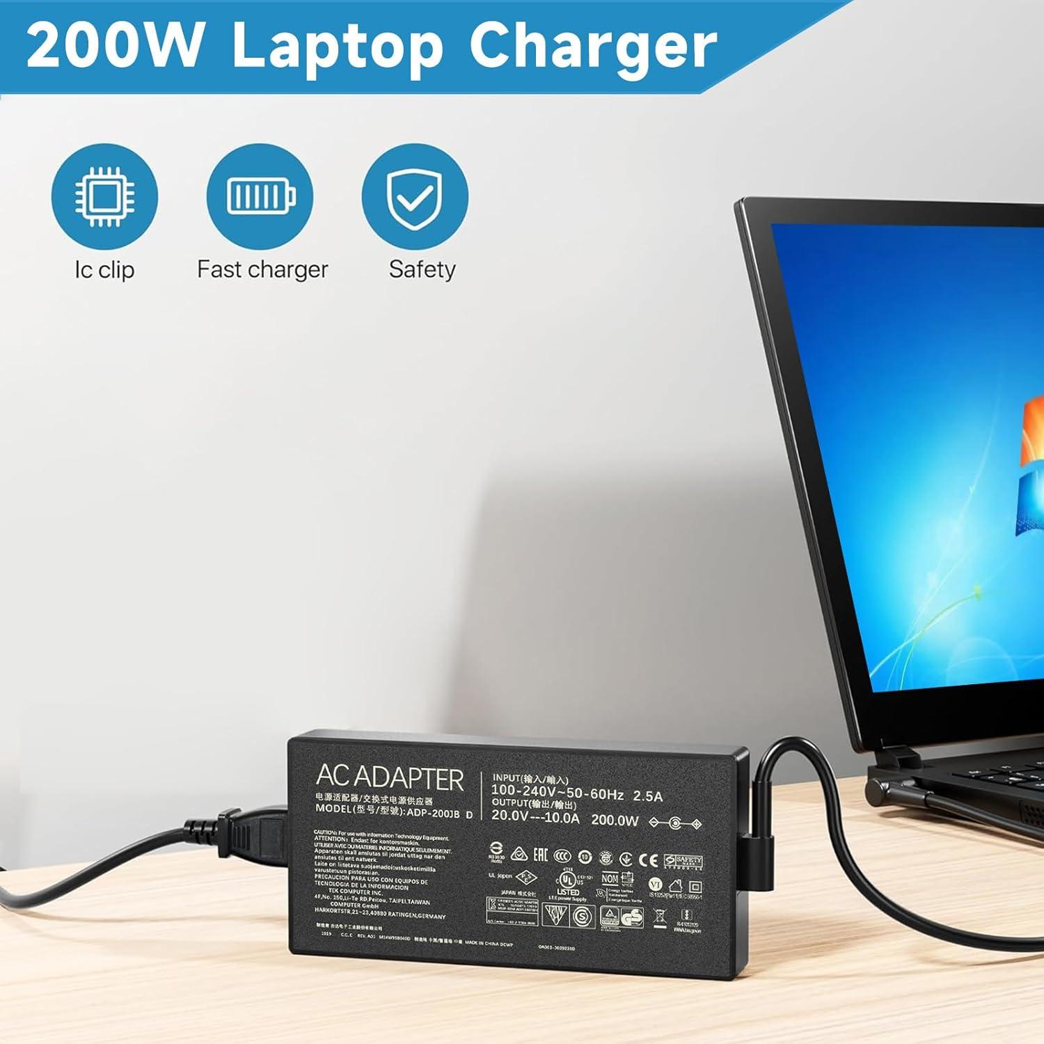 Cargador de Laptop 200W LIFKAHY Compatible con Asus TUF y ROG