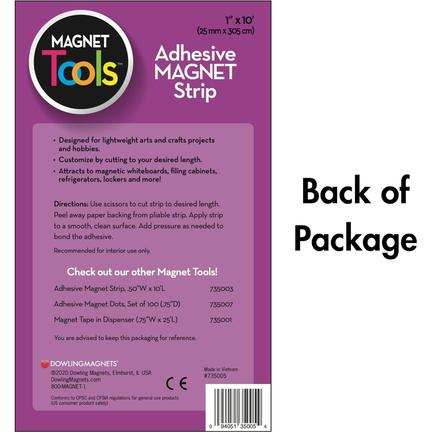 Tira Magnética Adhesiva Dowling 2.54 cm x 3.05 m para Manualidades