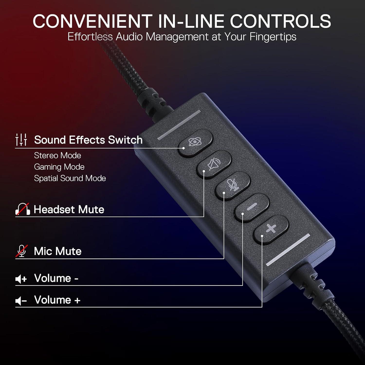 Auriculares Gaming Redragon H730 USB 53mm Sonido 360° PC/PS4/PS5